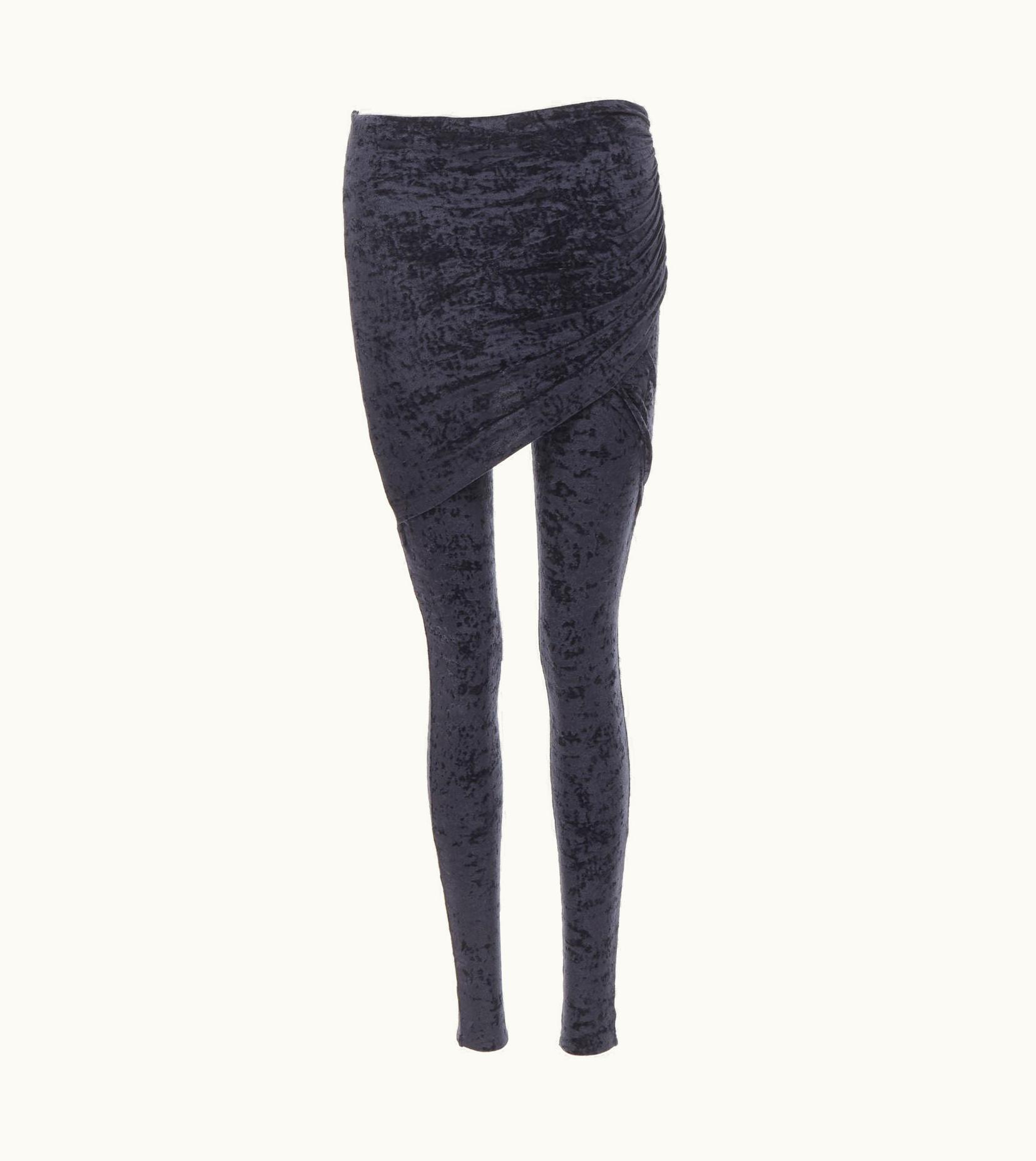Balenciaga Balenciaga Demna 2019 Black Crushed Velvet Draped Front Legging UZ0588772