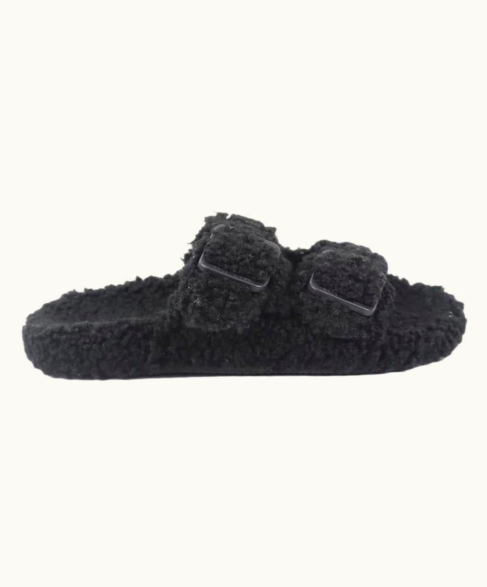 Balenciaga Balenciaga Buckle Detailed Faux Shearling Slides Eu 38 Us UZ0588777
