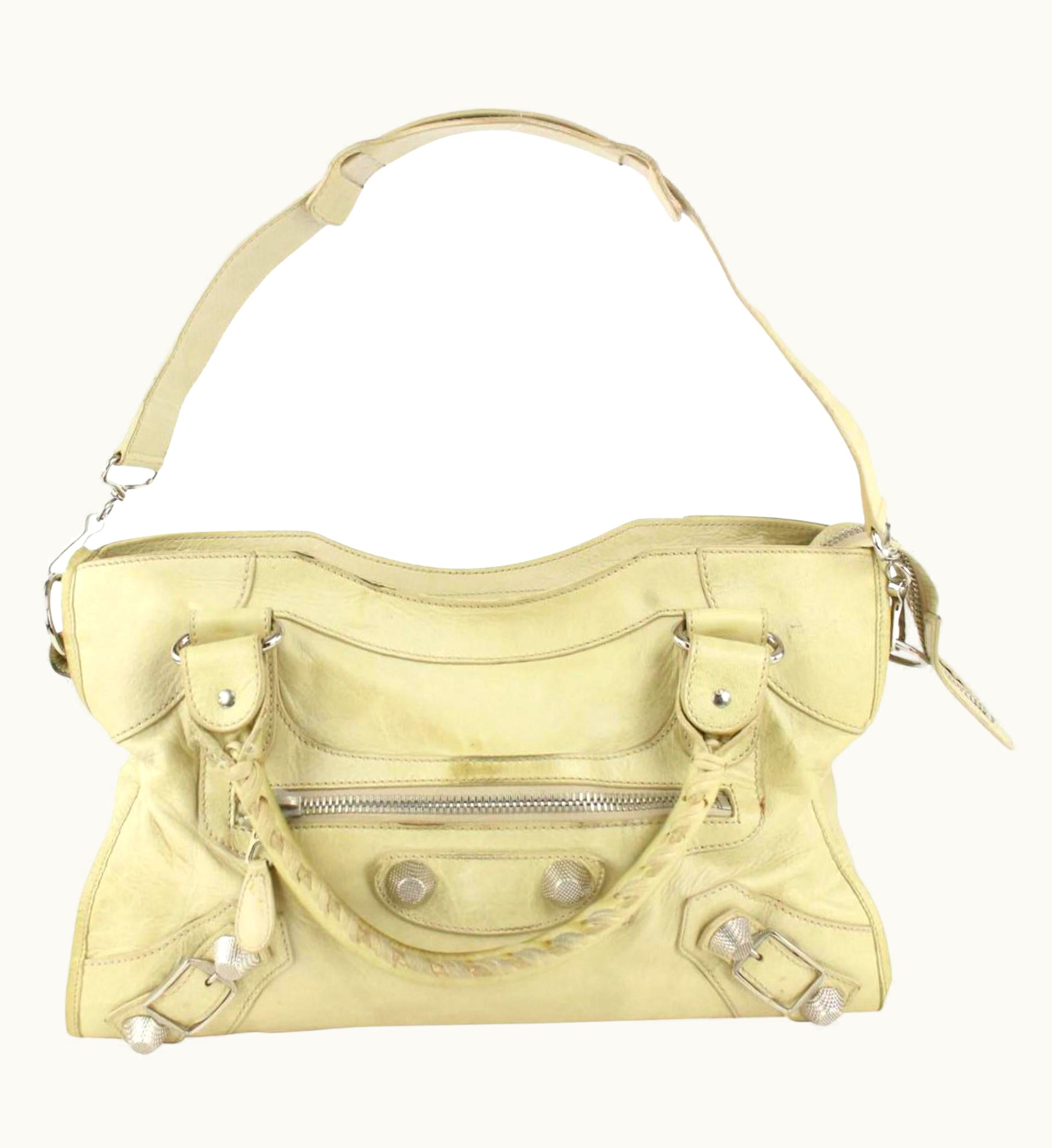 Balenciaga Balenciaga Cream Agneau Leather Giant 21 Silver Hardware City Bag 1bal1020