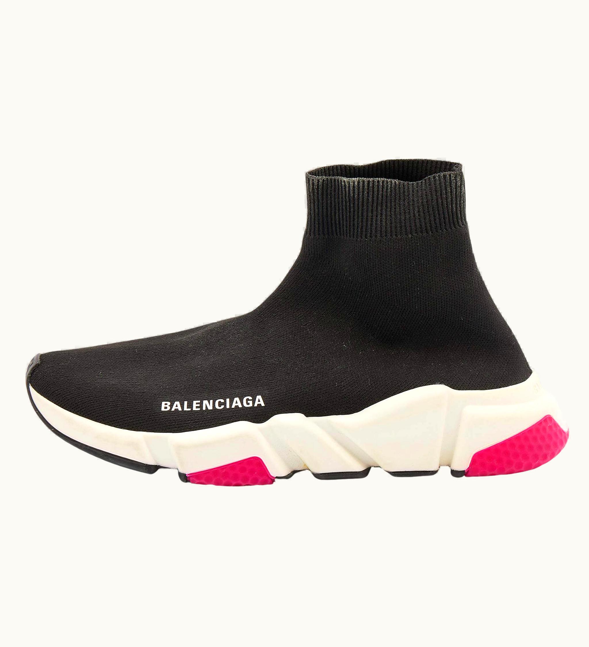 Balenciaga Balenciaga Black Knit Fabric Speed 2.0 Slip On Sneakers