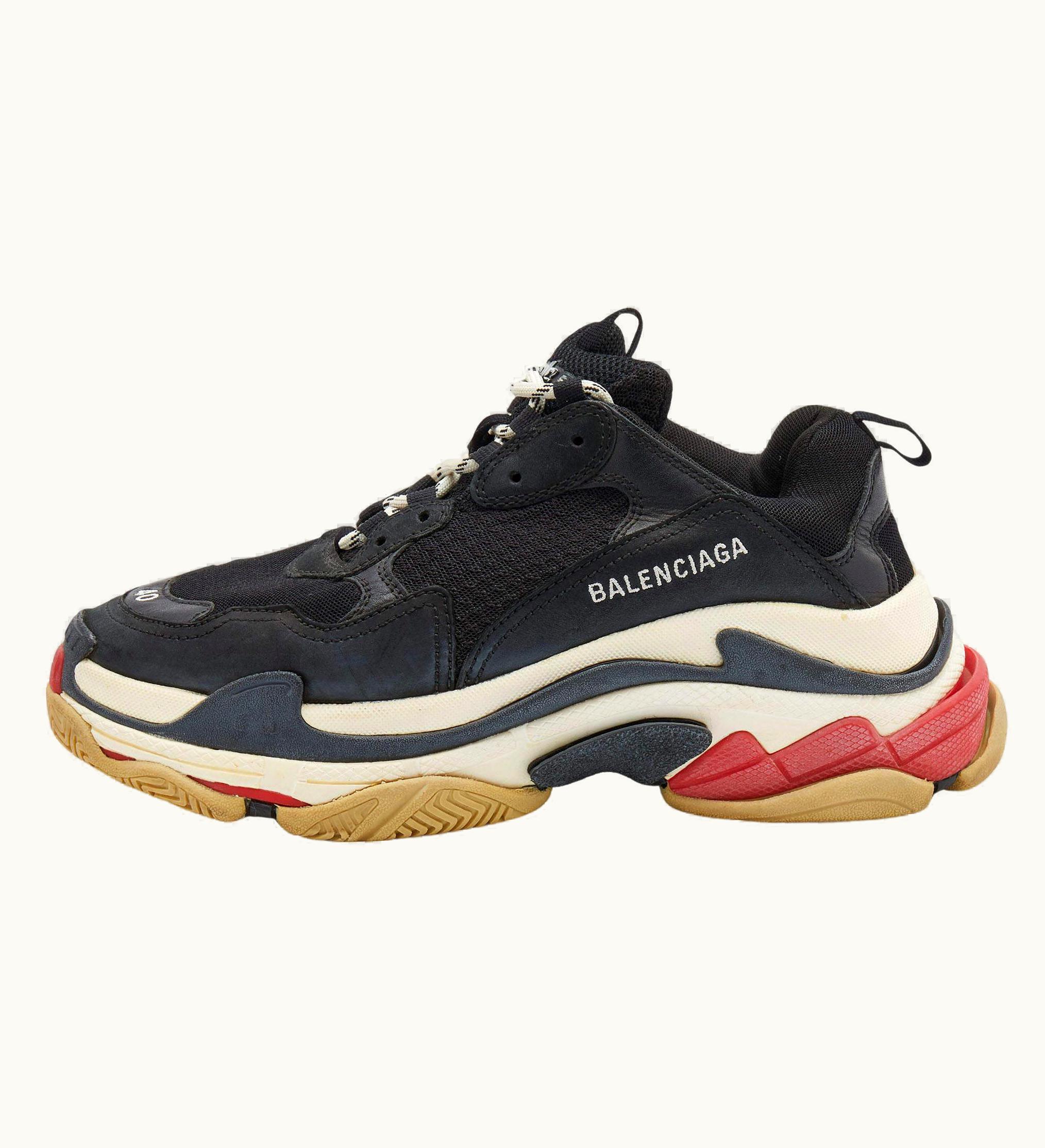 Balenciaga Balenciaga Black Mesh And Nubuck Leather Triple Sneakers