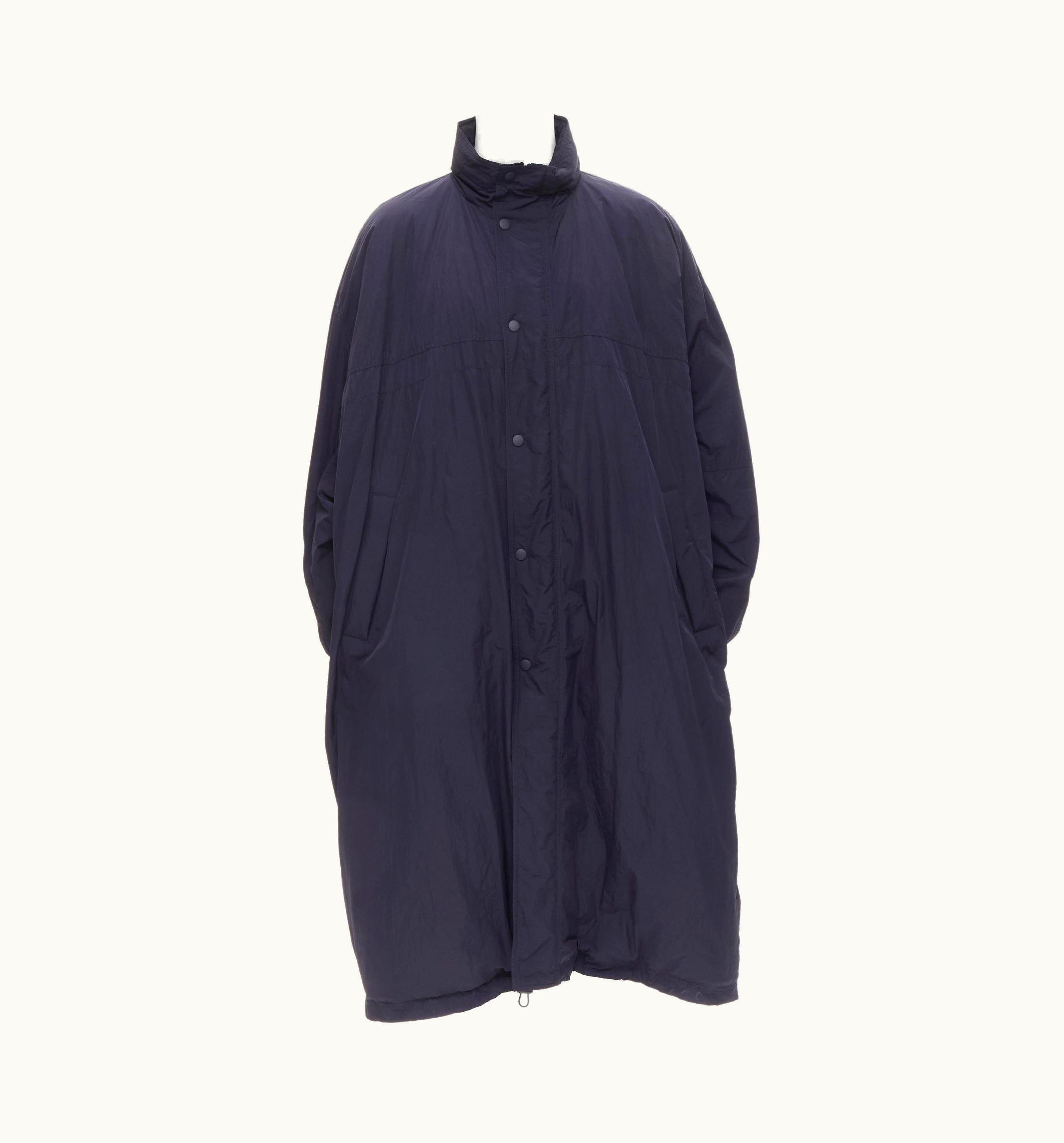 Balenciaga Balenciaga Demna 2018 Navy Blue Padded Logo Cotton Lined Puffer Coat