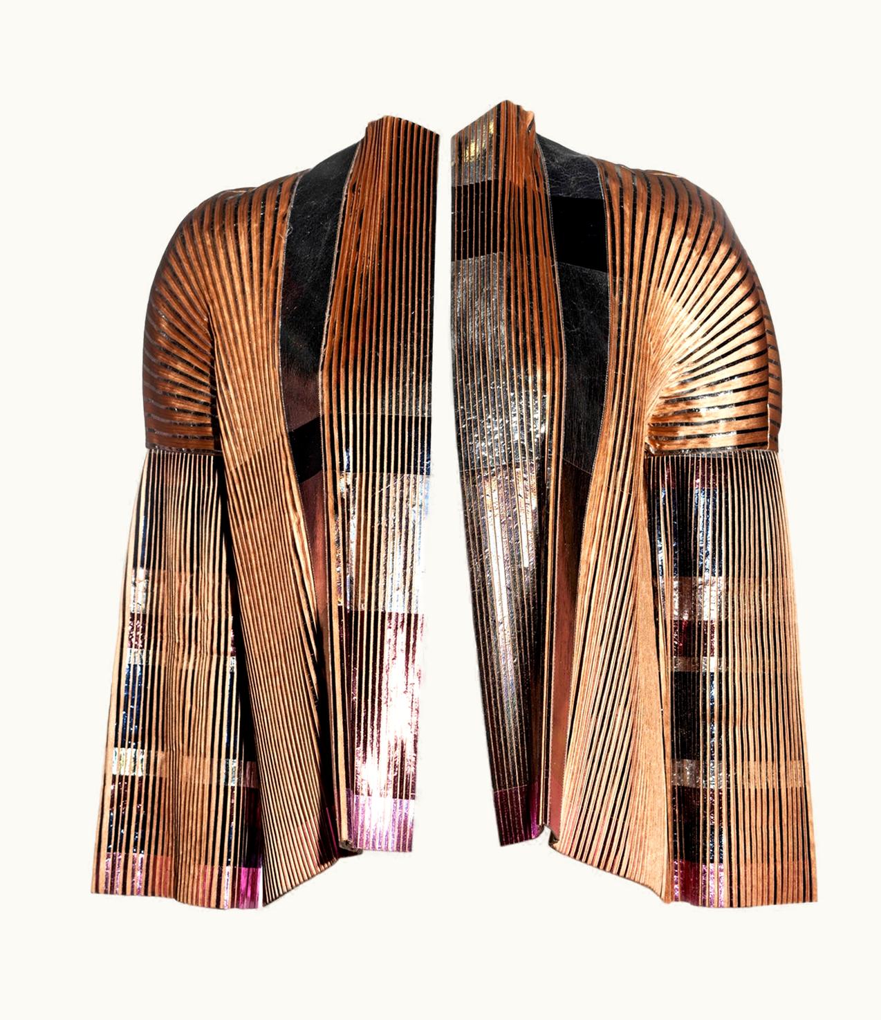 Balenciaga Balenciaga By Nicolas Ghesquière Metallic Silk Pleated Jacket, S/S 2009