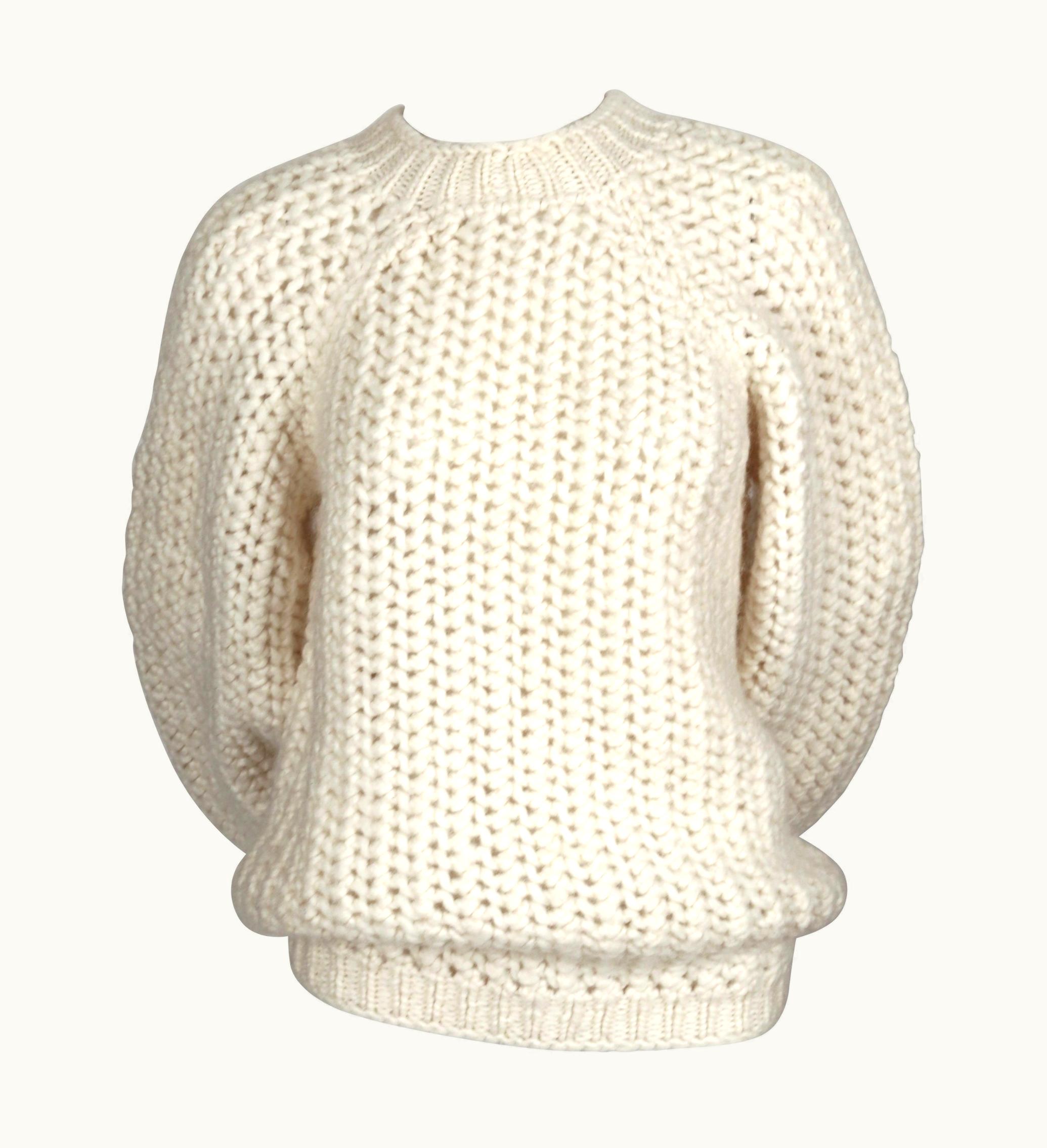Balenciaga 1999 Balenciaga Le Dix By Nicolas Ghesquière Cream Wool Runway Sweater