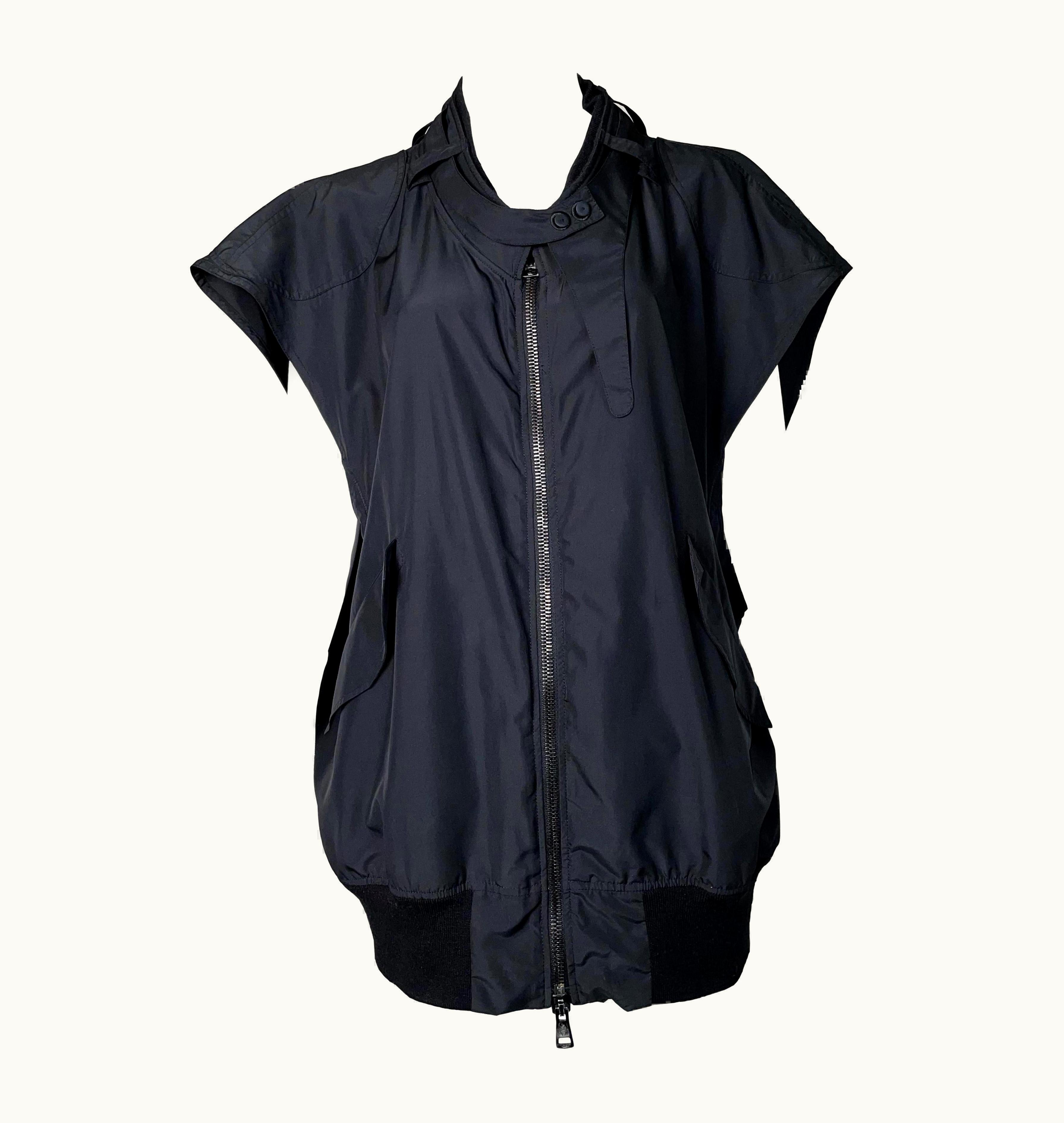 Balenciaga AW 2002 Balenciaga By Nicolas Ghesquiere Runway Black Baggy Vest Top