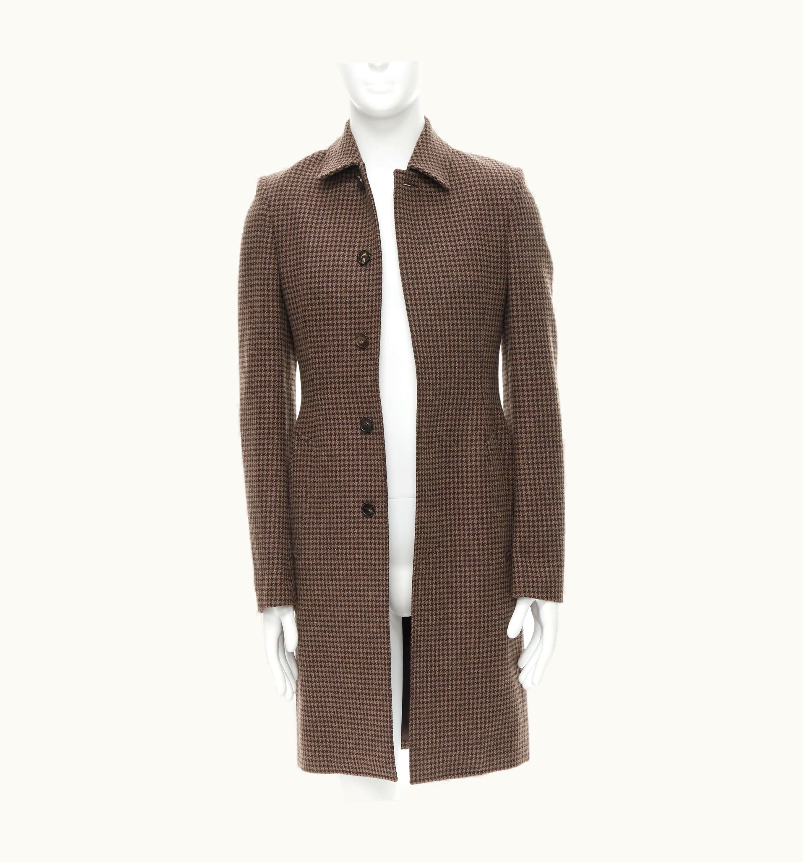 Balenciaga Runway Balencaiga Demna 2019 Runway Hourglass Brown Check Tweed Coat
