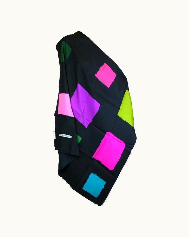 Balenciaga Balenciaga Color Block Silk Twill Square