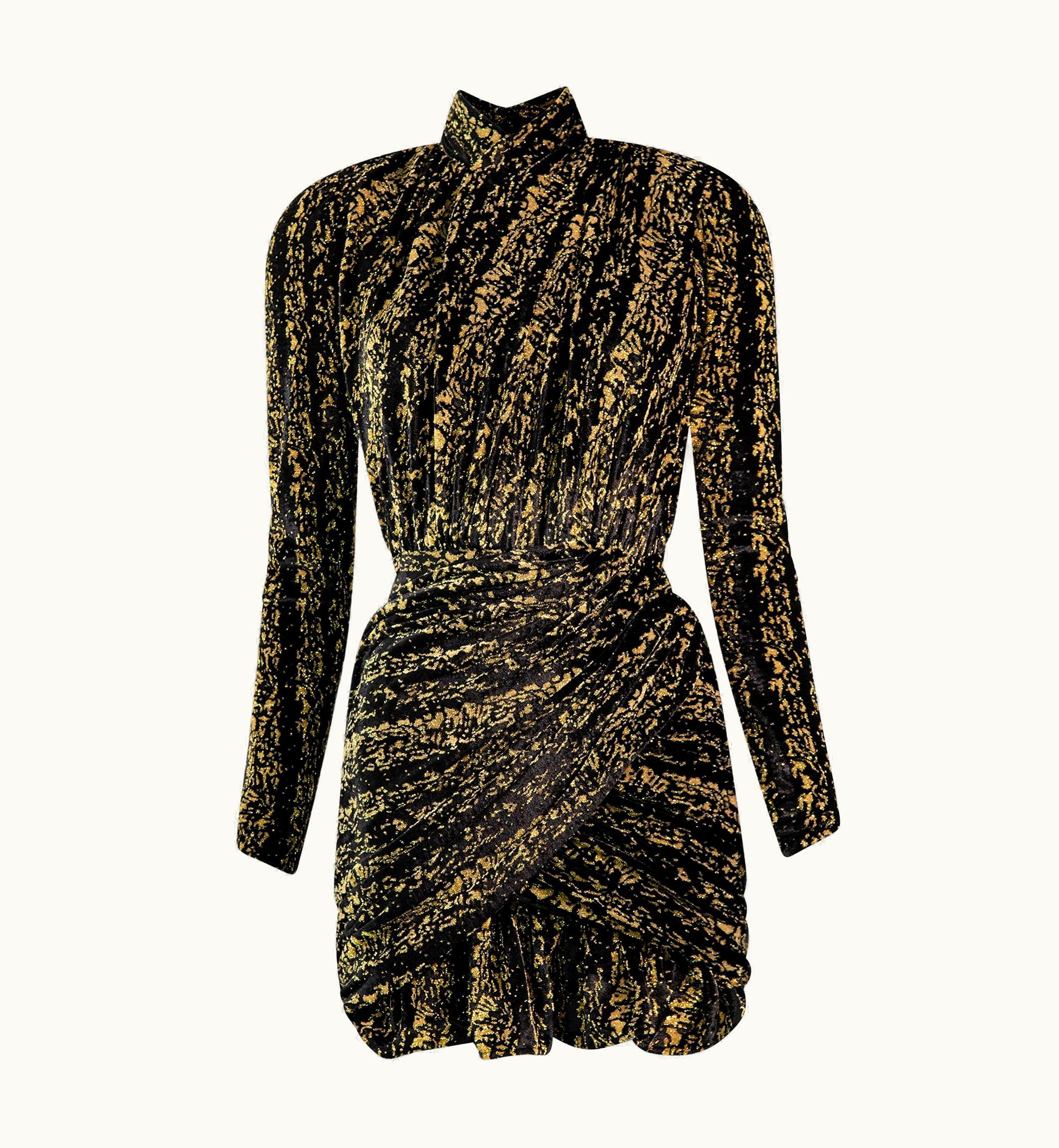 Balenciaga Balenciaga AW 2018 Runway Draped Velvet Mini Dress