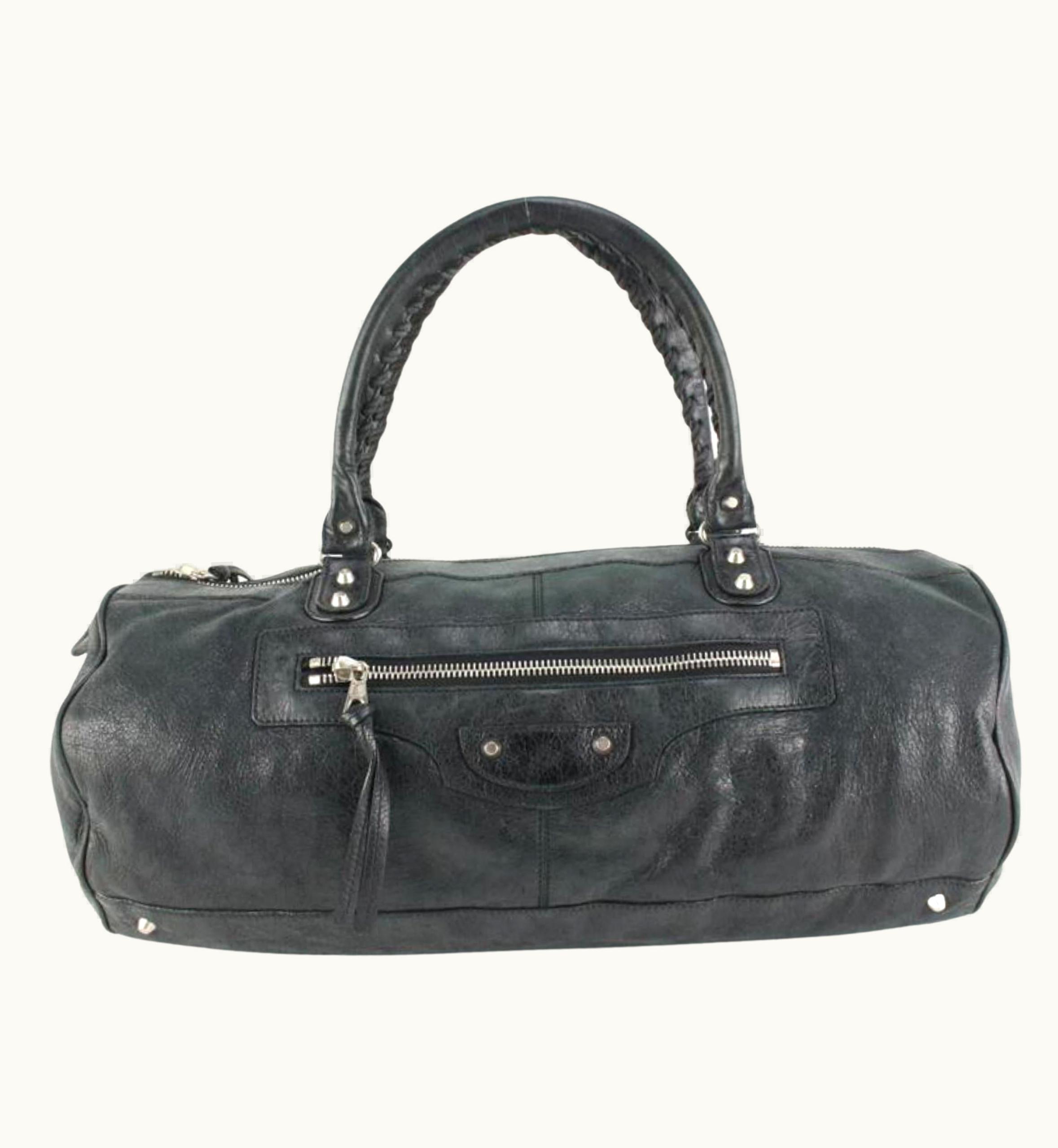 Balenciaga Balenciaga Black Calf Leather Motocross Classic Polo Squash 15ba53s