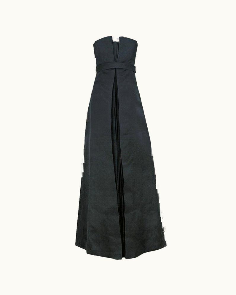 Balenciaga 1990' Balenciaga Le Dix Black Pleated-Silk Strapless Gown