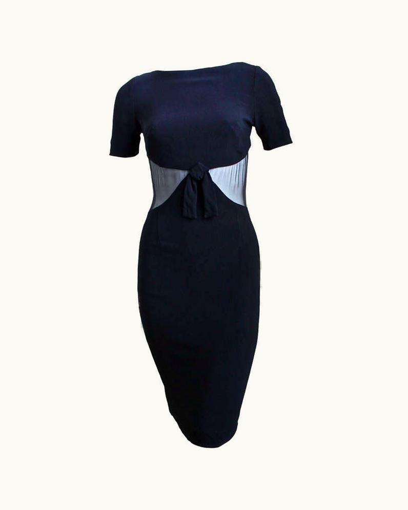 Balenciaga Balenciaga Le Dix Black Runway Dress With Sheer Waist  1996