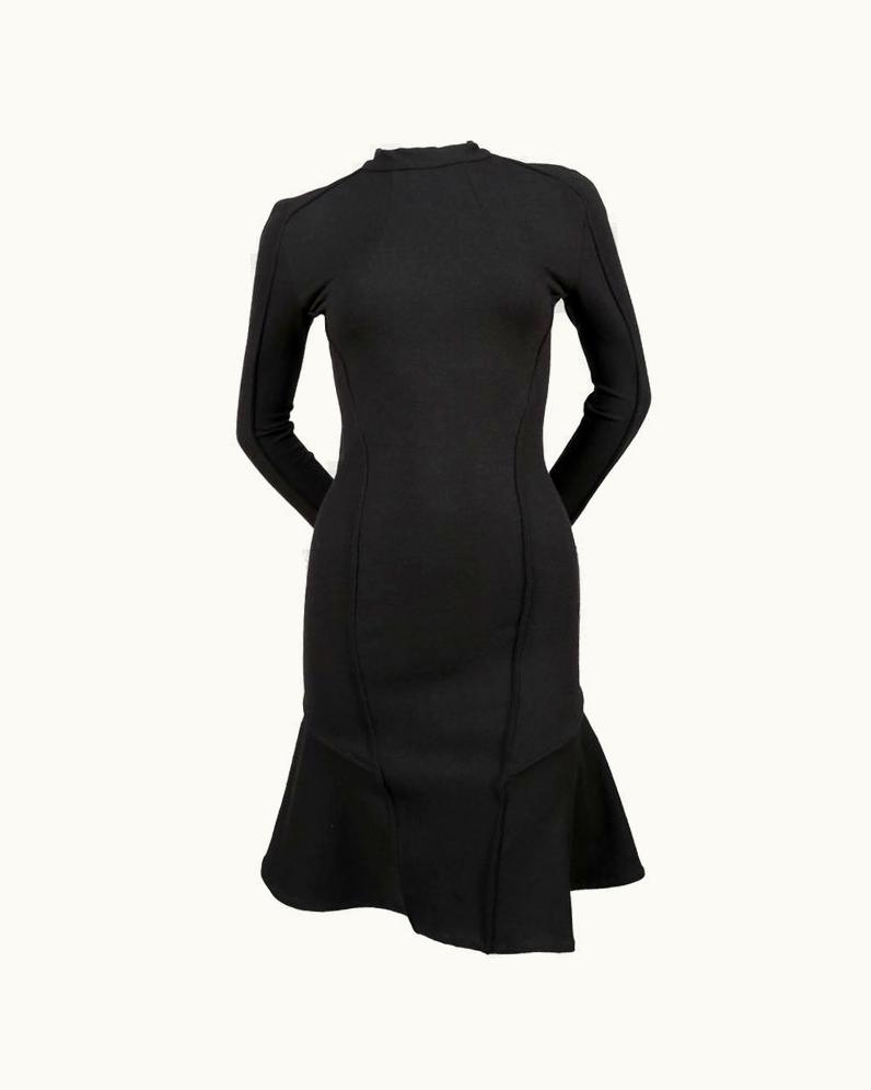 Balenciaga 2002 Balenciaga By Nicolas Ghesquiere Black Scuba Dress
