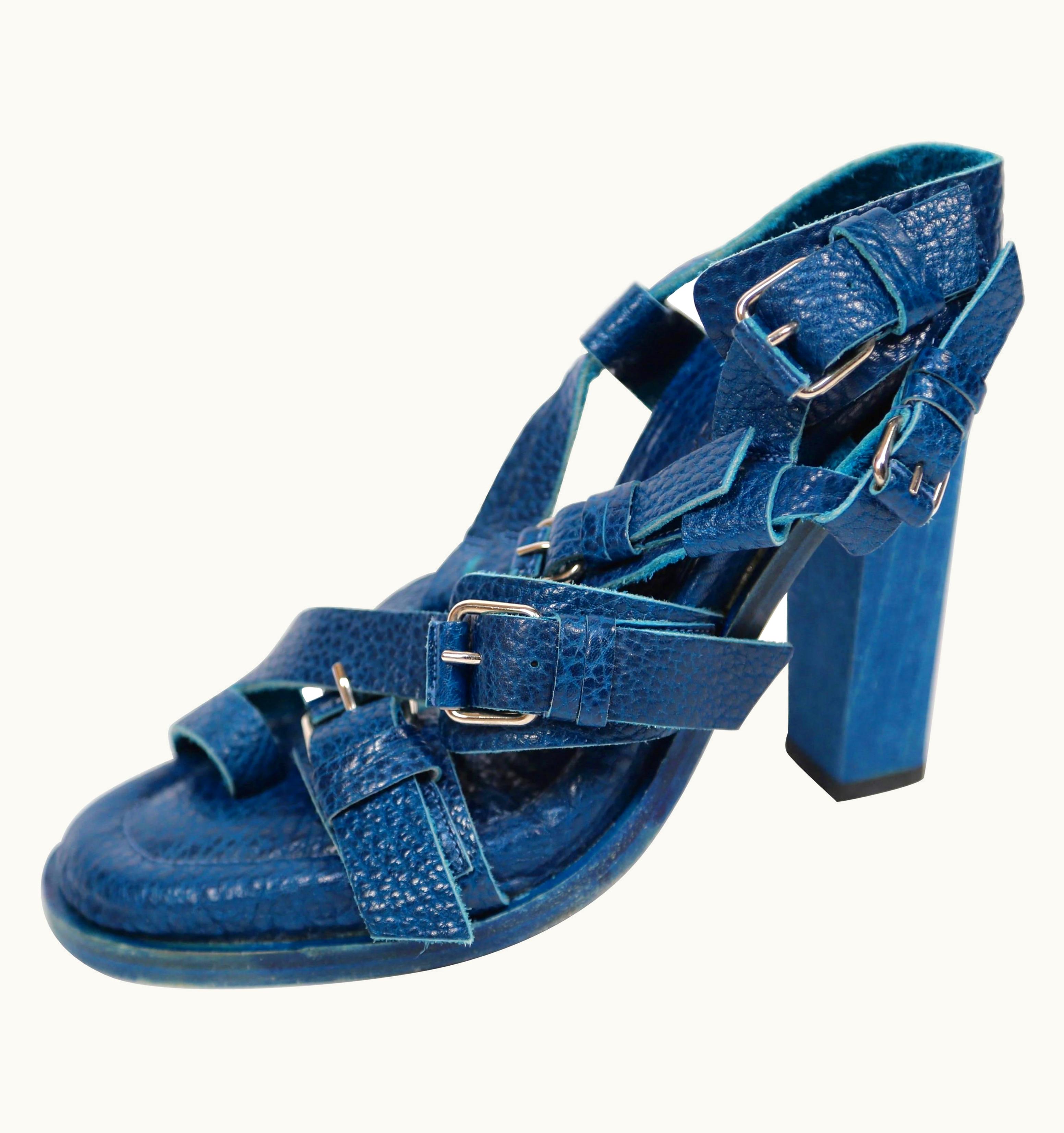 Balenciaga 2003 Nicolas GhesquieÃÄre For Balenciaga Black Leather Sandals 36 - Unworn