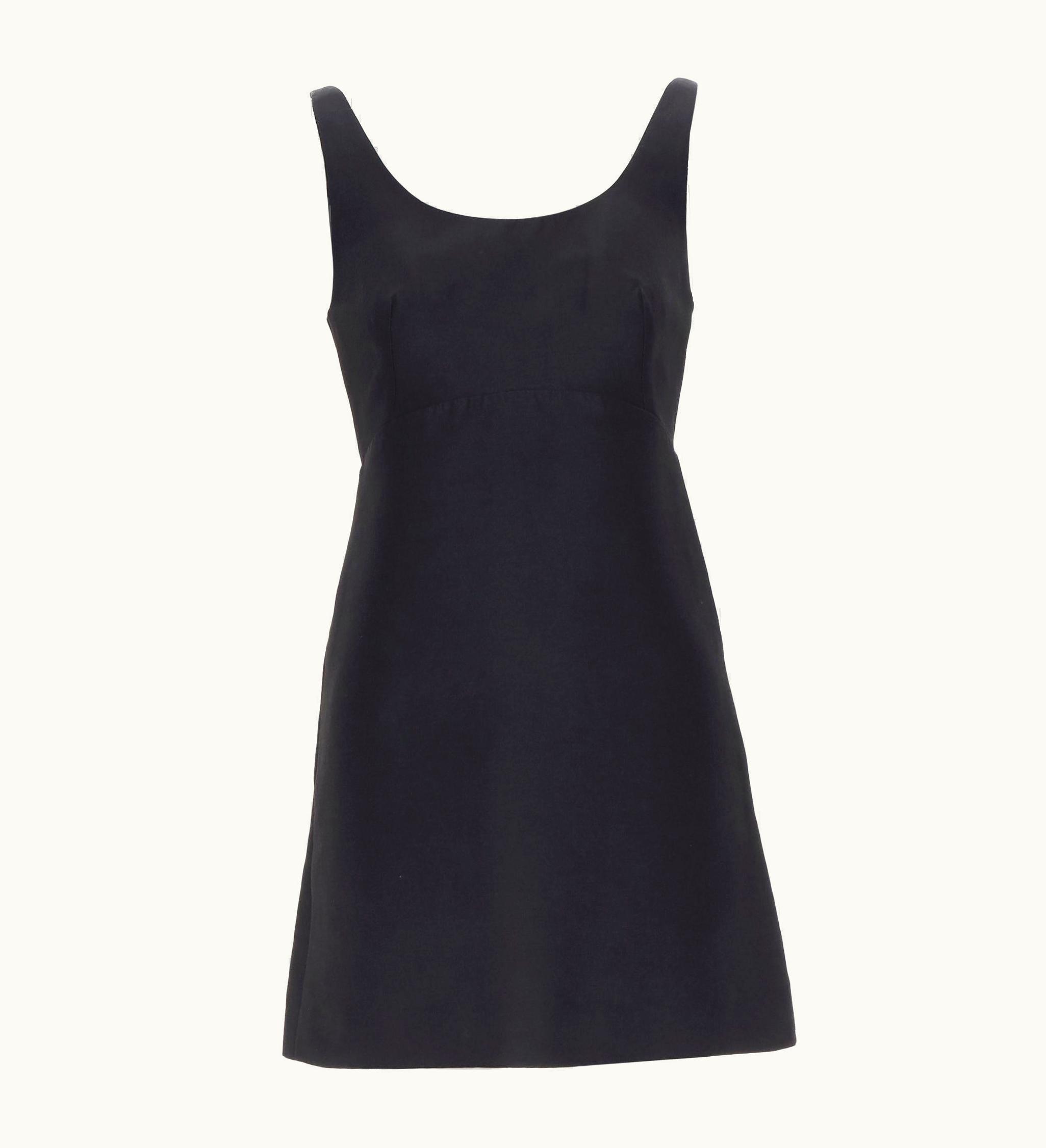 Balenciaga Balenciaga 2007 Black Cotton Silk Scoop Back A-line Mini Cocktail Dress
