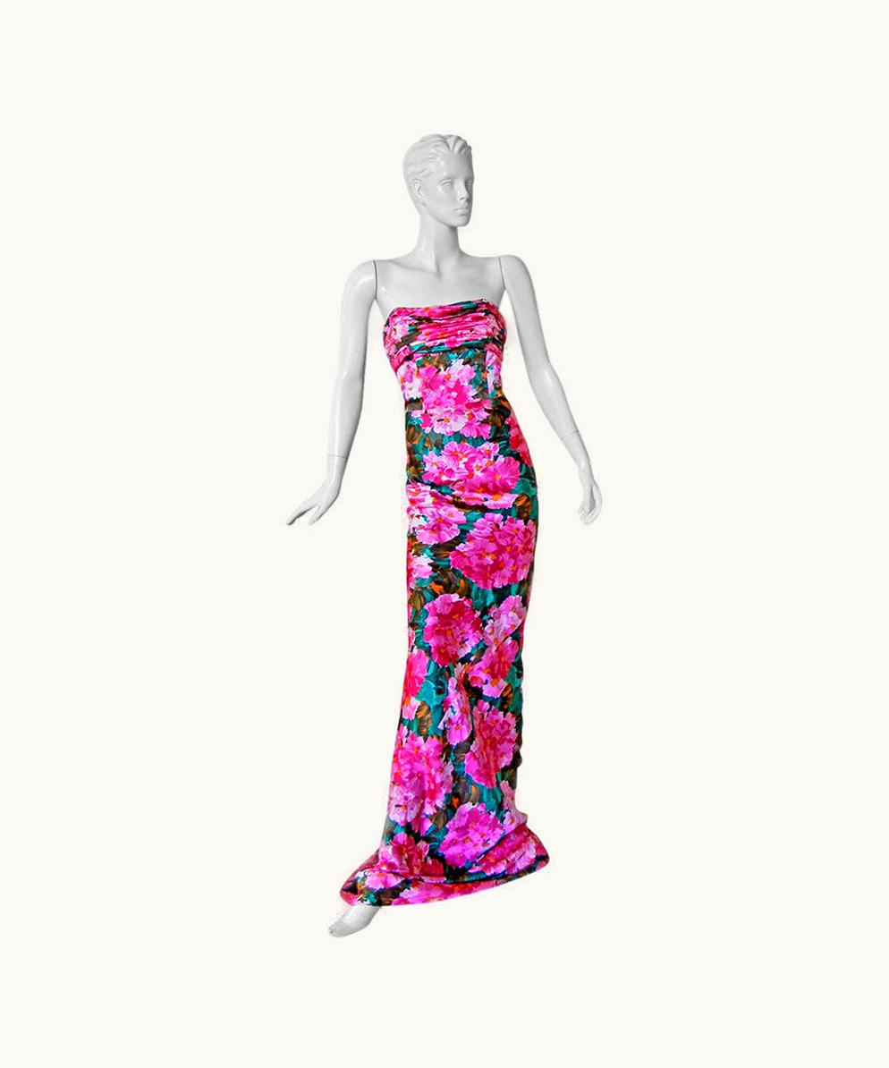 Balenciaga Stunning Balenciaga 2008 Collection By Ghesquiere Iconic Floral Pattern Gown