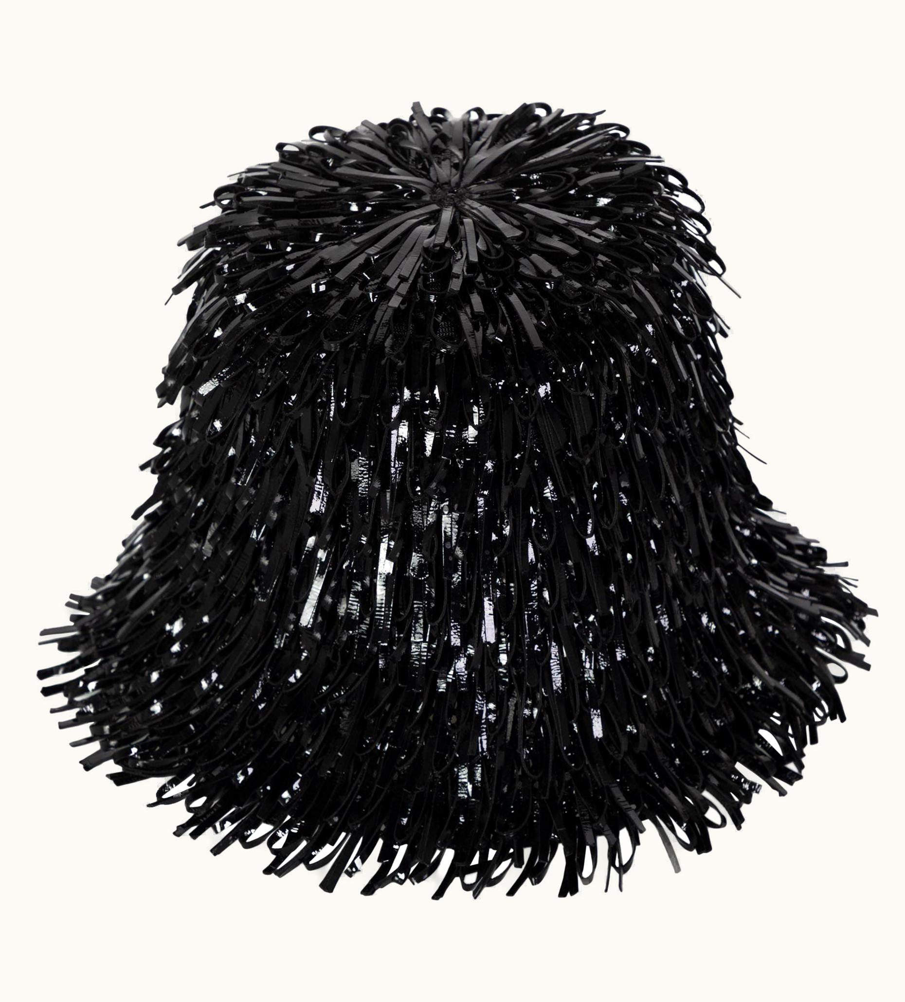 Balenciaga Balenciaga Black Faux Patent Leather Hat Resort 2014 UZ0589241