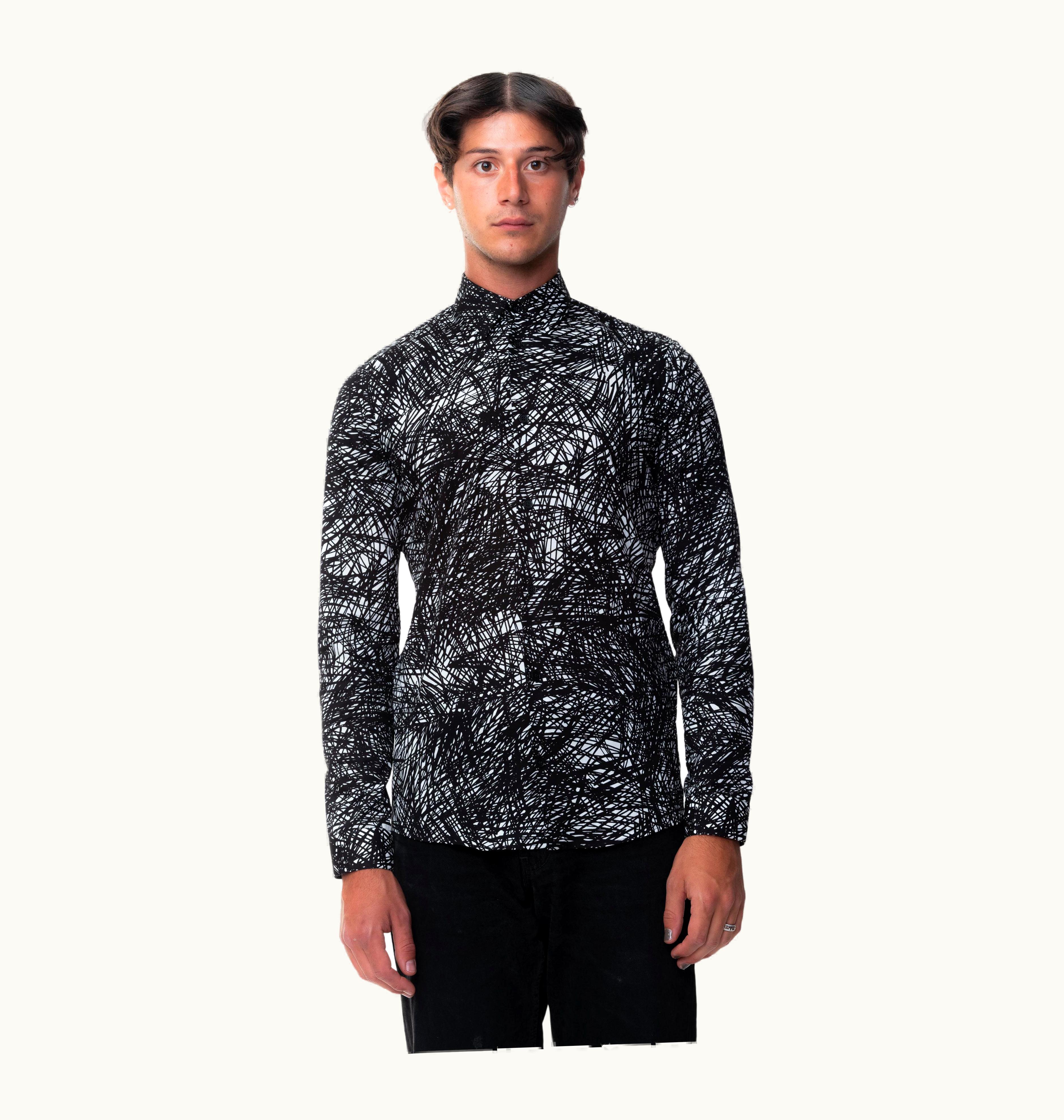 Balenciaga Balenciaga Noise Printed Long Sleeve Button-Up Top (38eu Medium) 1991