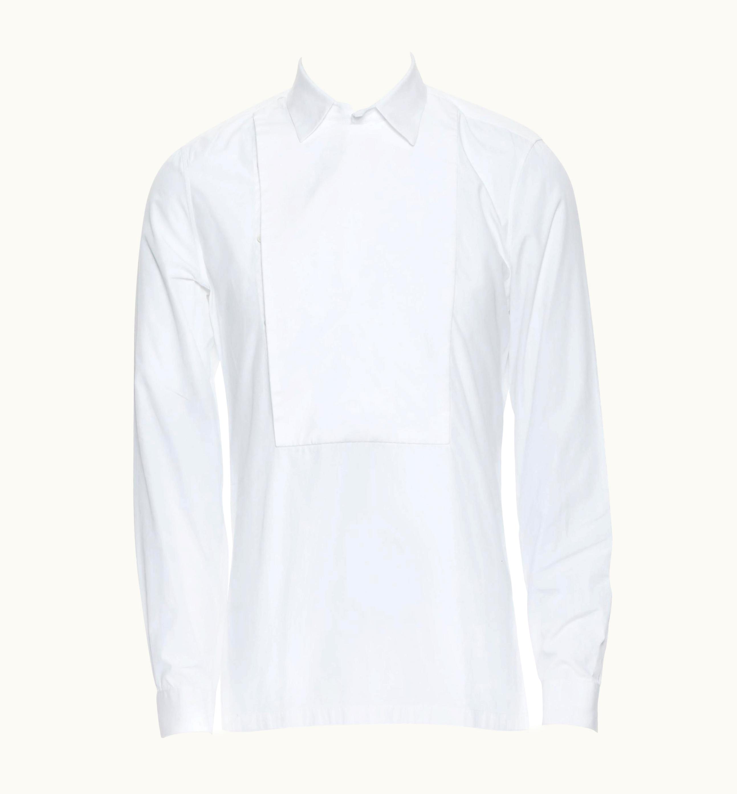 Balenciaga Balenciaga Alexander Wang 2015 White Cotton Concealed Bib Evening Shirt