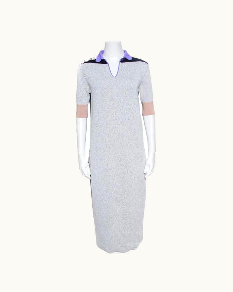 Balenciaga Balenciaga Colorblock Pattern Knit Shift Midi Dress UZ0589253