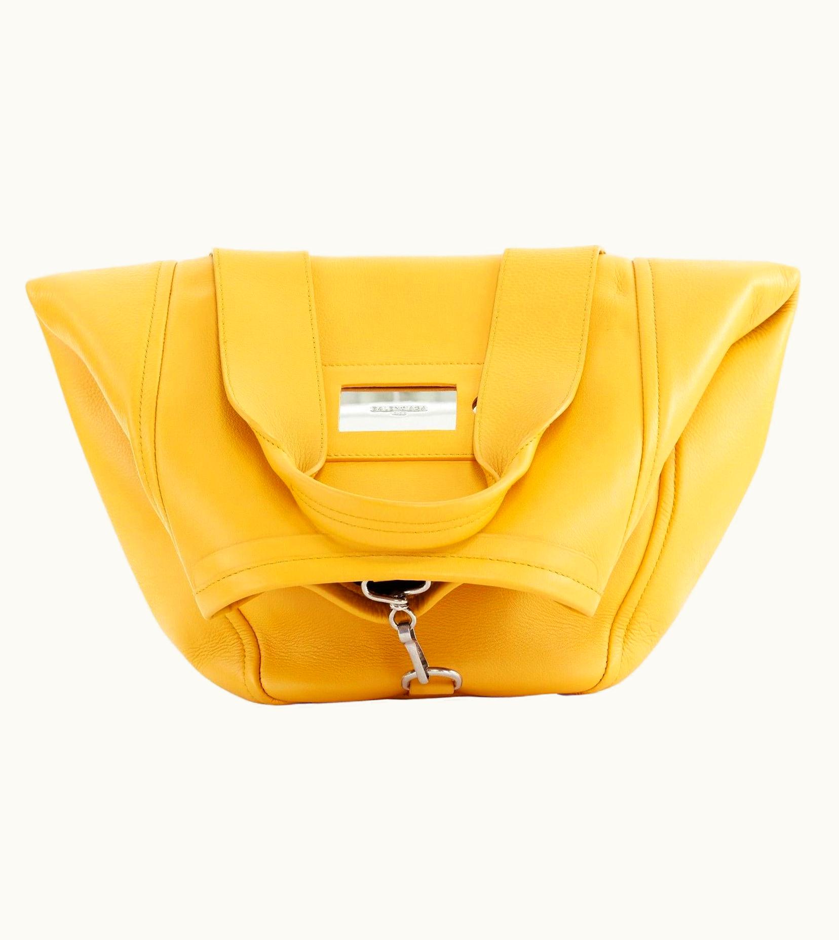 Balenciaga Balenciaga Demna 2016 Yellow Transformable Origami Fold Flap Front Shoulder Bag