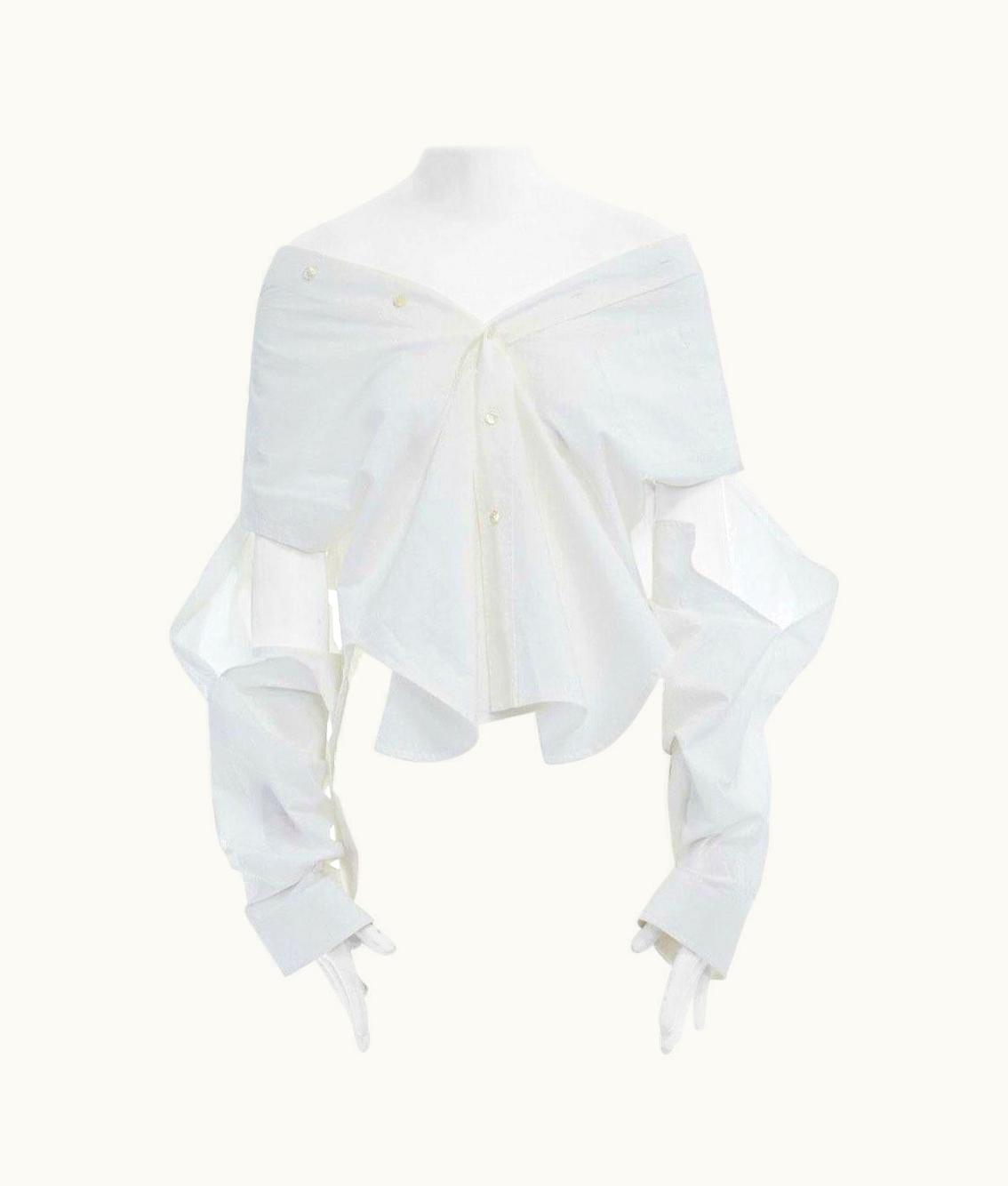 Balenciaga Balenciaga Demna 2016 White Off Shoulder Underarm Cut Out Shirt