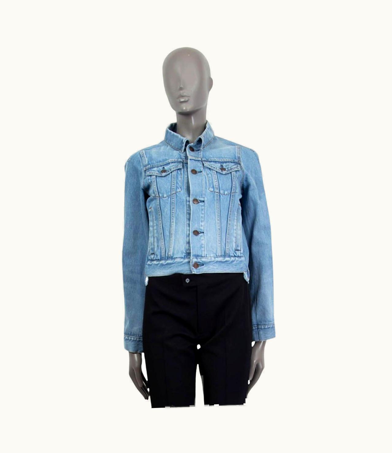 Balenciaga Balenciaga Blue Cotton 2017 Cropped Denim Jacket 34 Xxs
