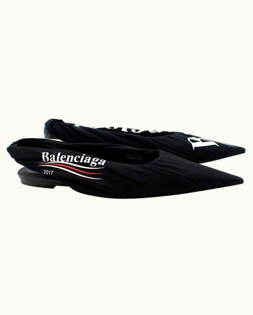 Balenciaga Balenciaga Bb Point-toe Slingback Flat Pumps