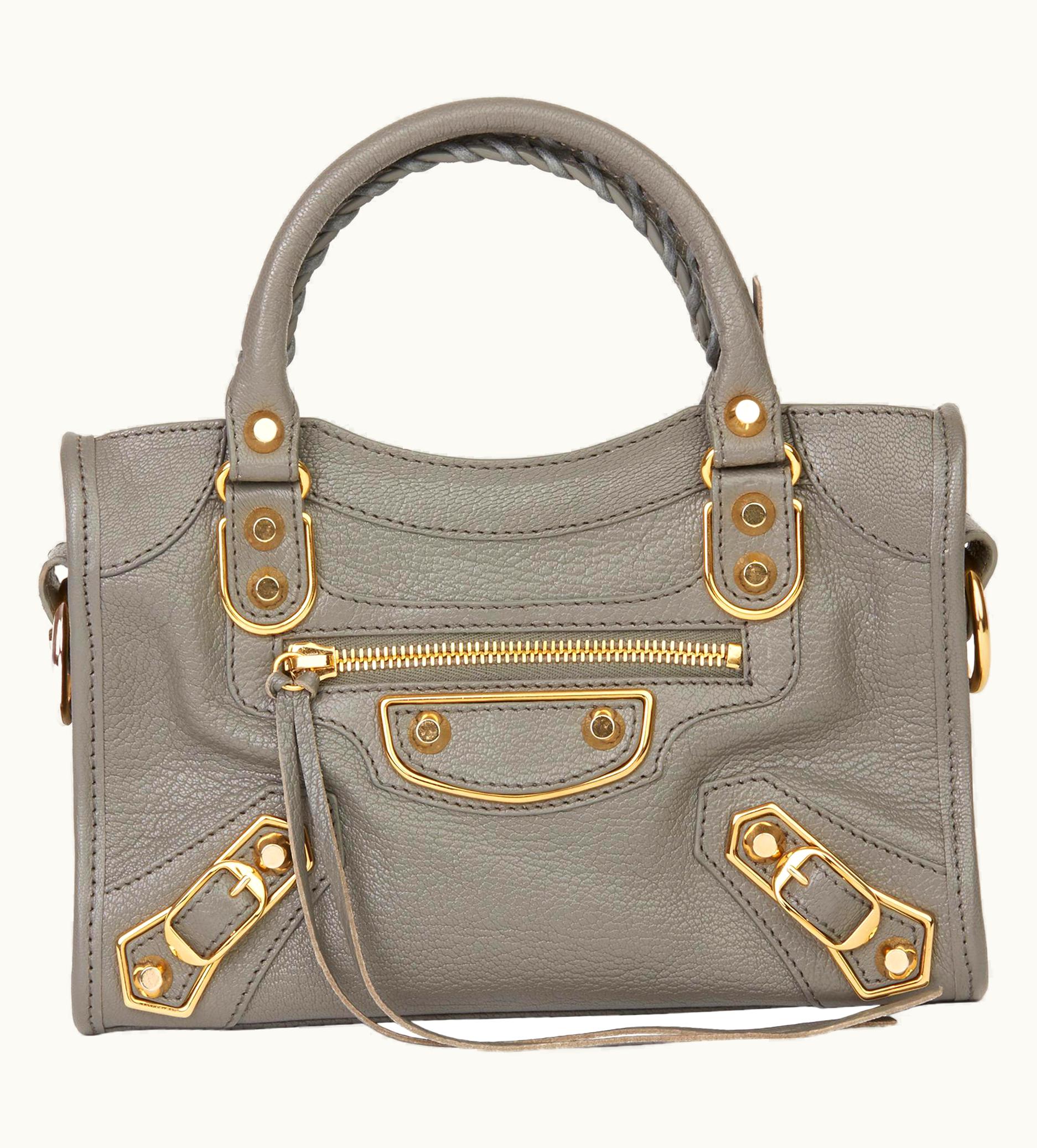 Balenciaga 2017 Balenciaga Gris Acier Chevre Goatskin Leather Mini City UZ0589281