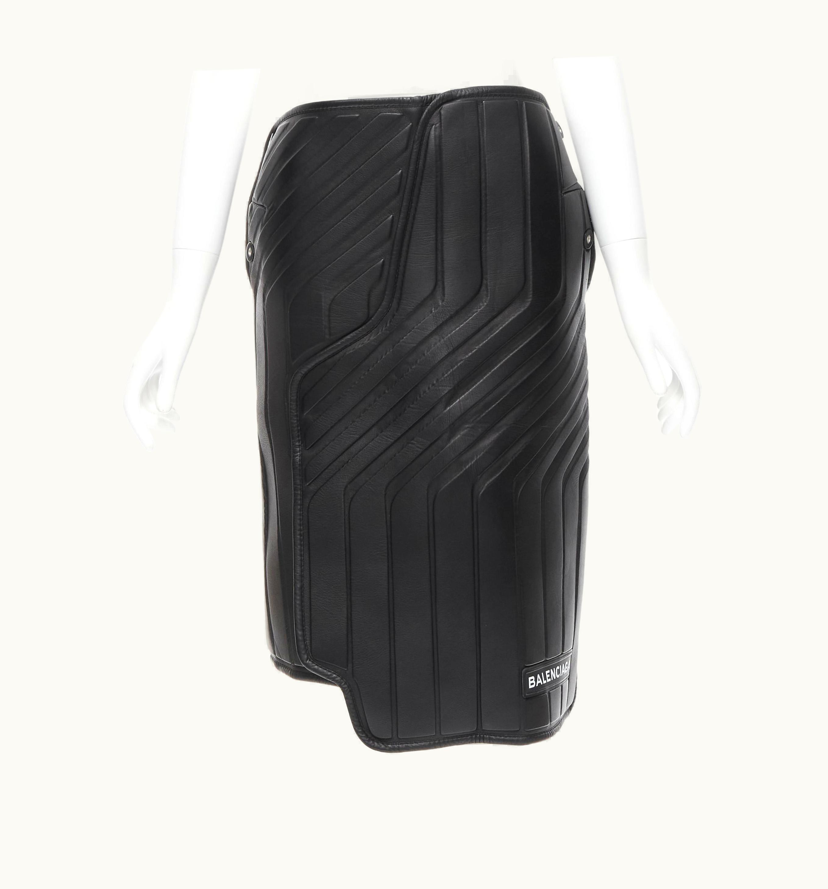 Balenciaga Balenciaga Demna 2017 Runway Black Car Mat Logo Print Skirt