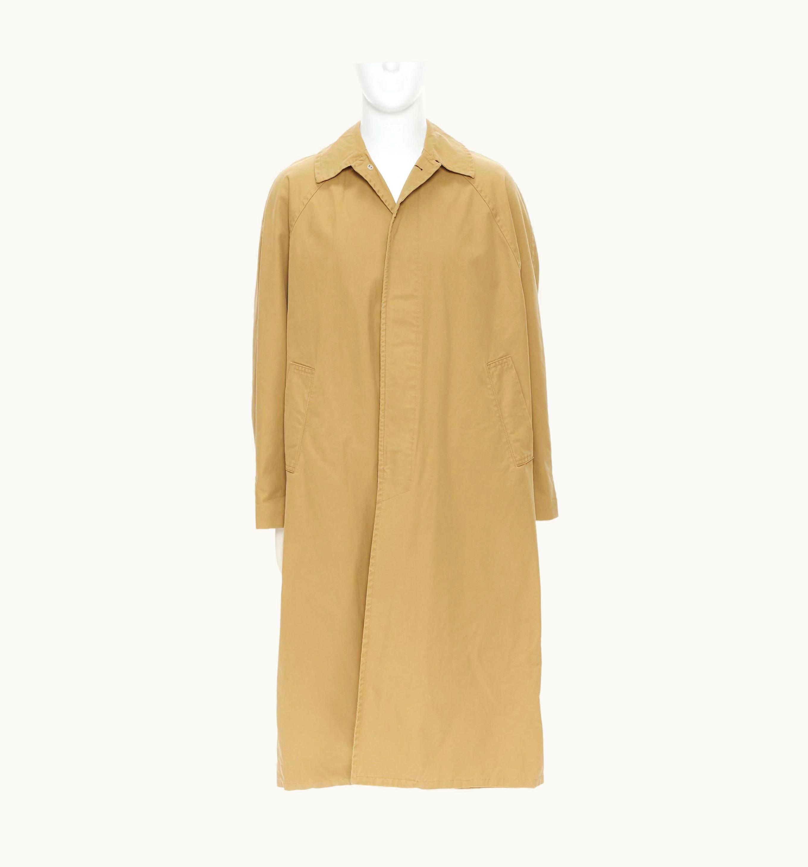 Balenciaga Balenciaga 2018 Beige Heavy Cotton Rounded Shoulder Oversized Xl Car Coat