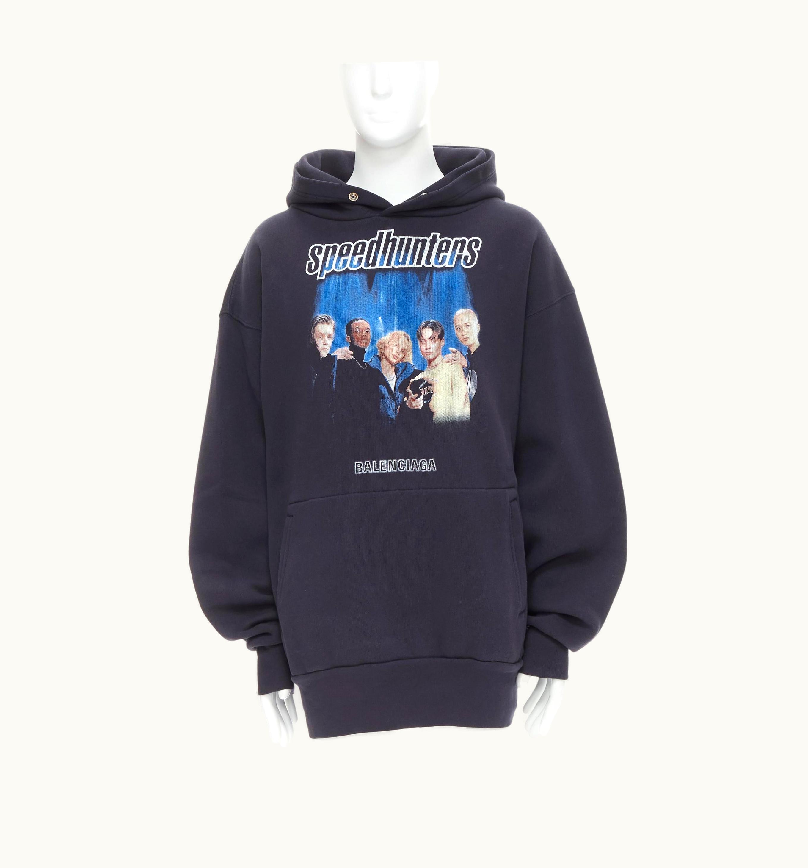 Balenciaga Balenciaga 2018 Runway Speedhunters Black Cotton Fleece Oversized Hoodie UZ0589292