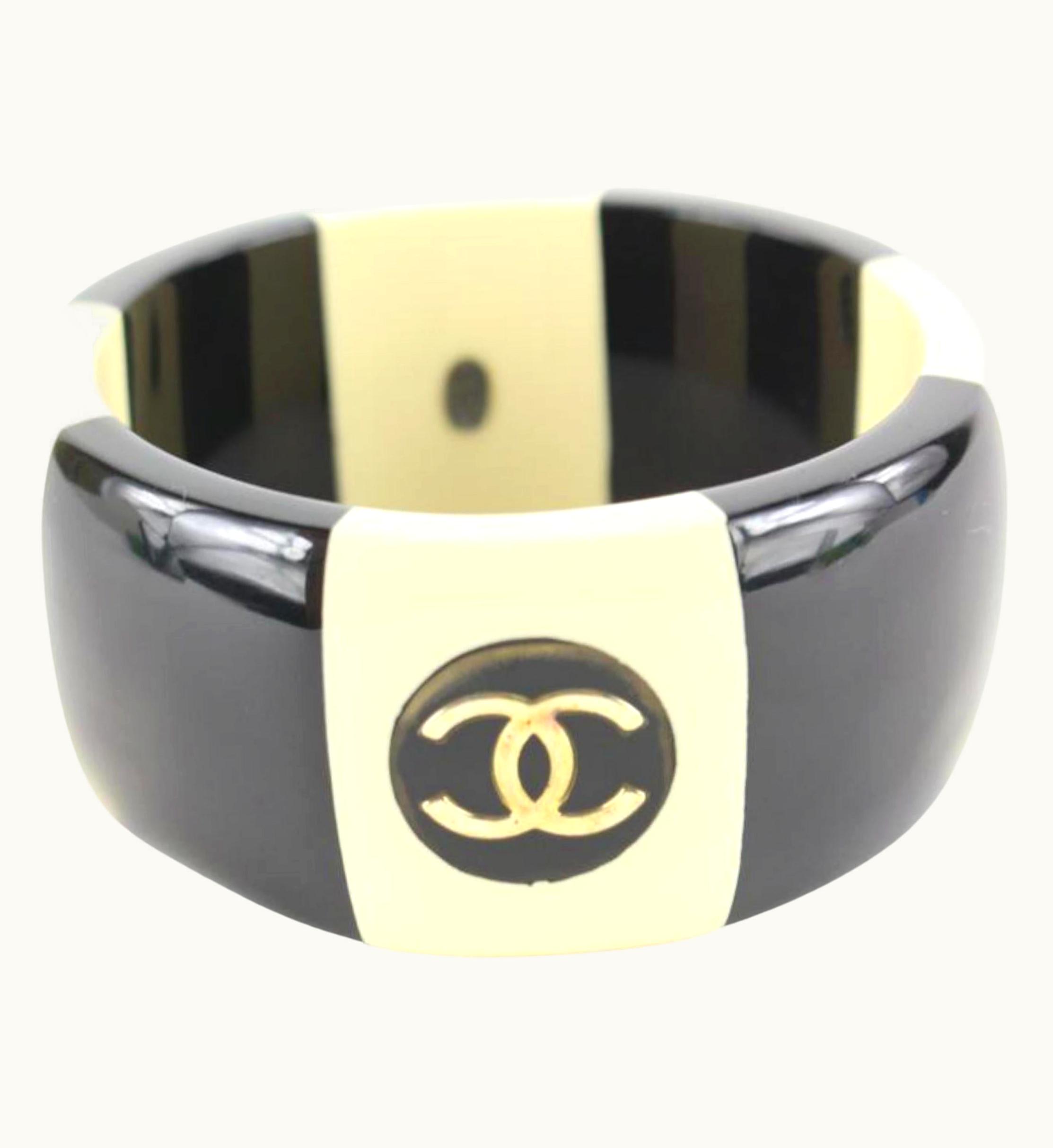 Chanel Chanel 96p Cc Logo Bangle Cuff Bracelet 63ch825s