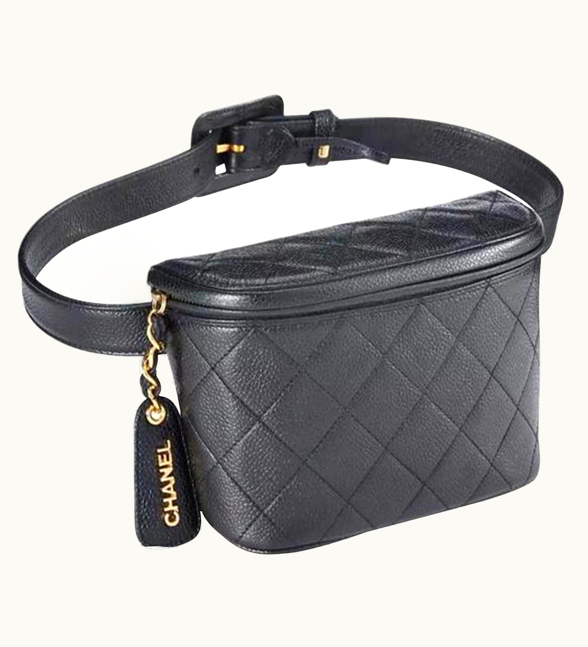 Chanel Chanel Belt Rare Vintage 1995 Caviar Fanny Pack Waist Bum Black Leather Bag