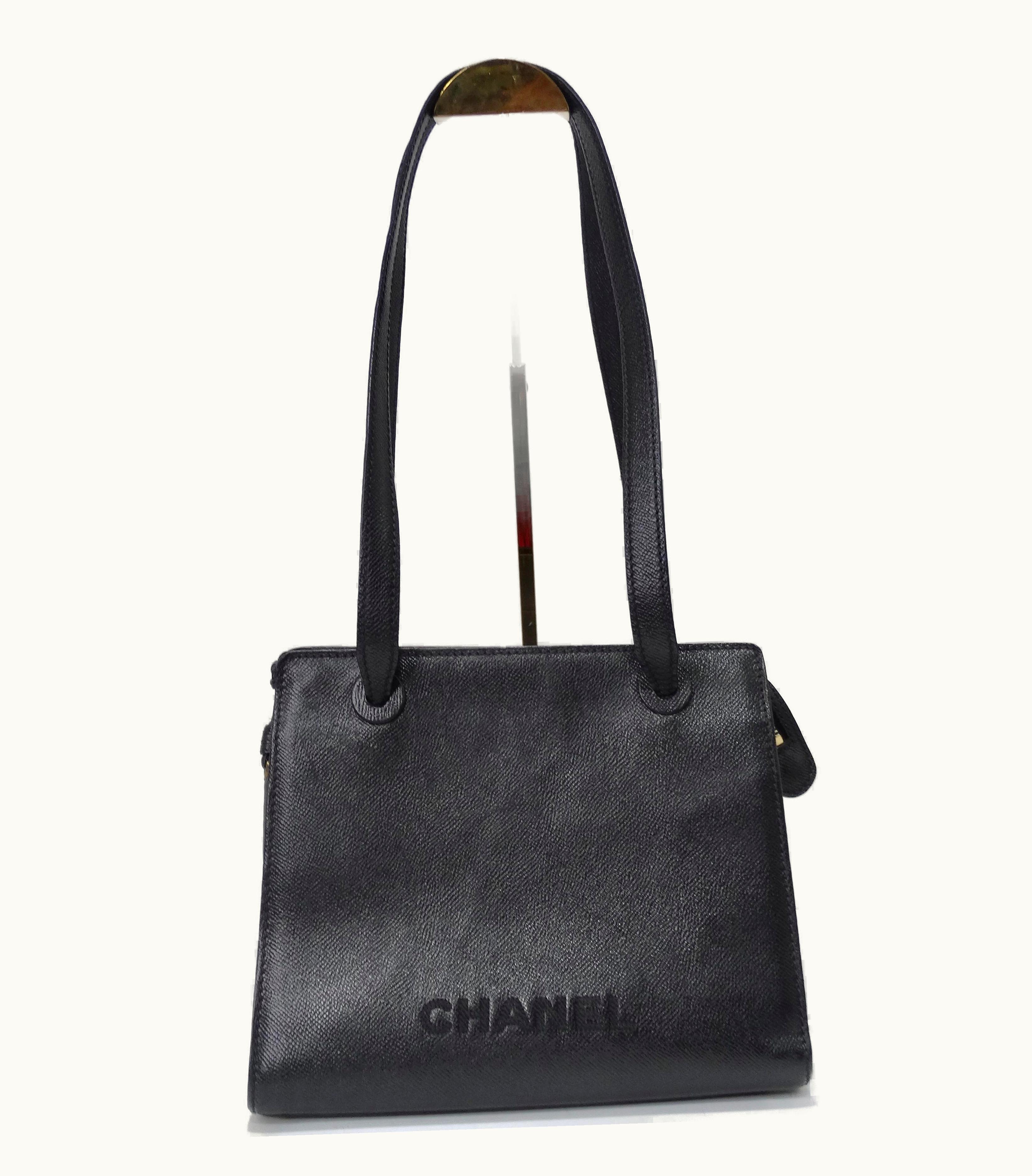 Chanel Chanel Black Caviar Trapeze Shoulder Bag Circa 1990s