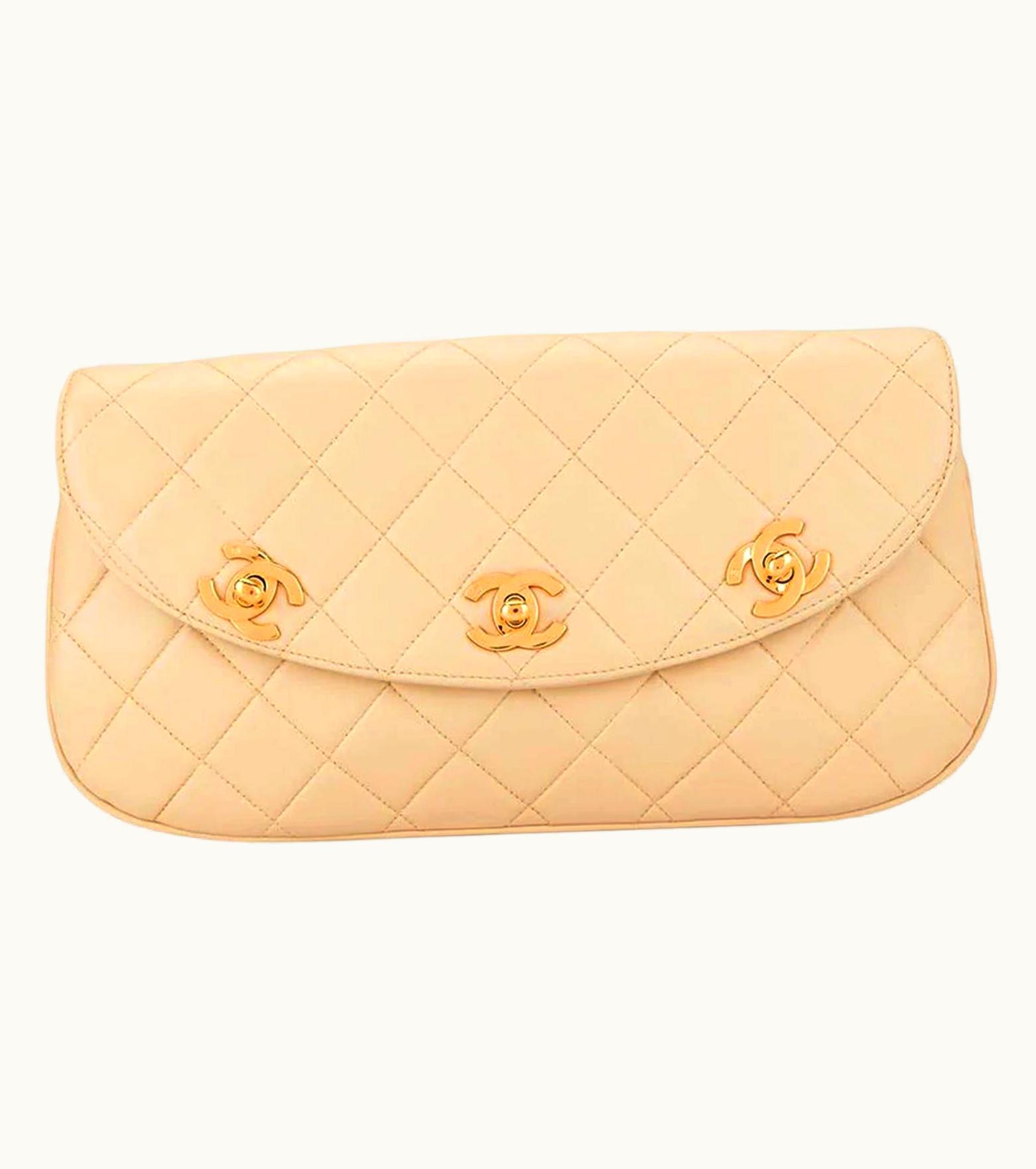 Chanel Chanel Bag Top Handle Vintage Rare Triple Cc Turnlock Convertible Flap Clutch