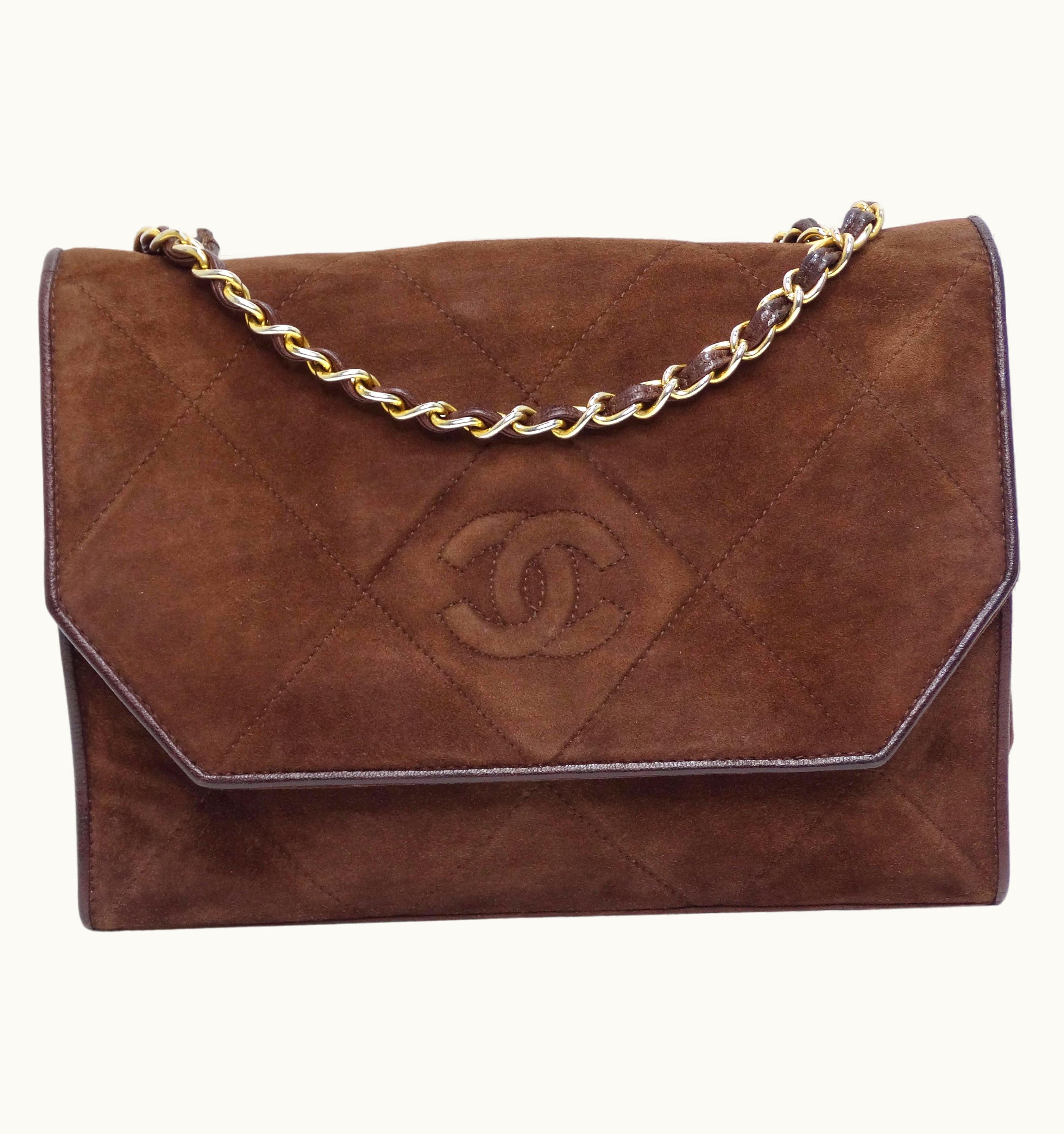 Chanel Chanel Vintage Brown Suede Flap Bag