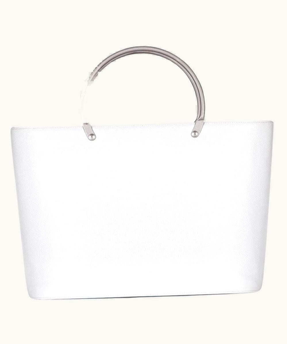 Chanel Chanel White Caviar Leather Top Handle Tote Bag, France, 1990s