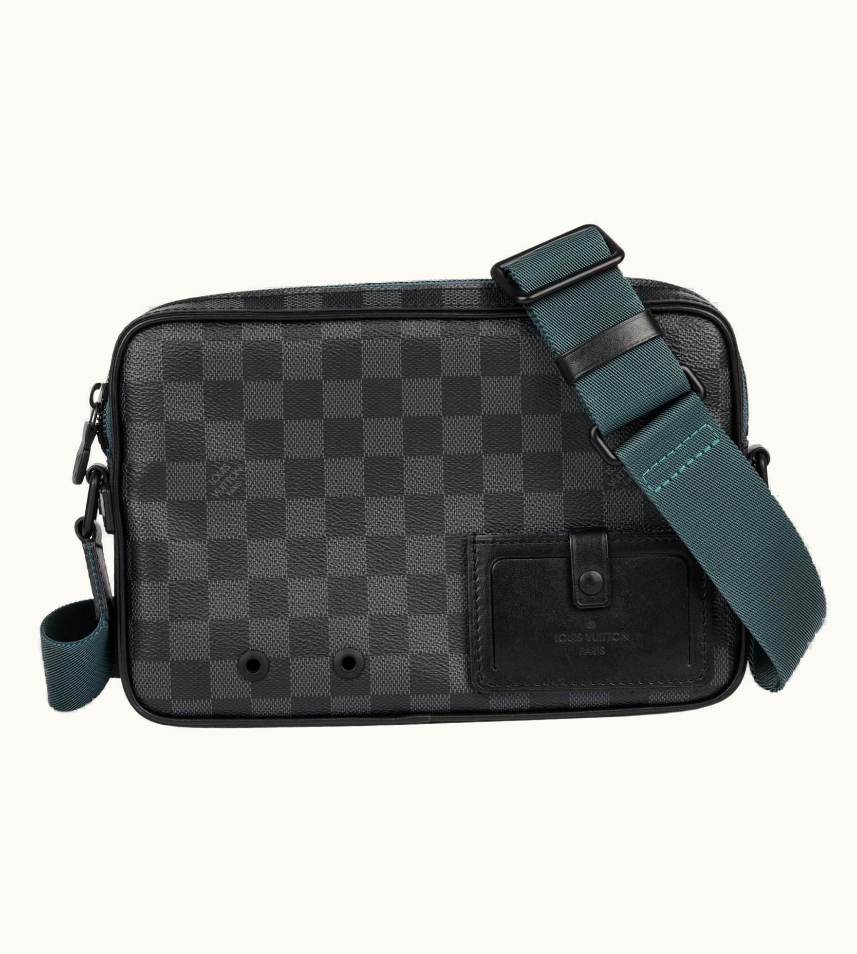 Louis Vuitton Louis Vuitton Damier Ebene Coated Canvas & Black CalfskinLeather Alpha Messenger