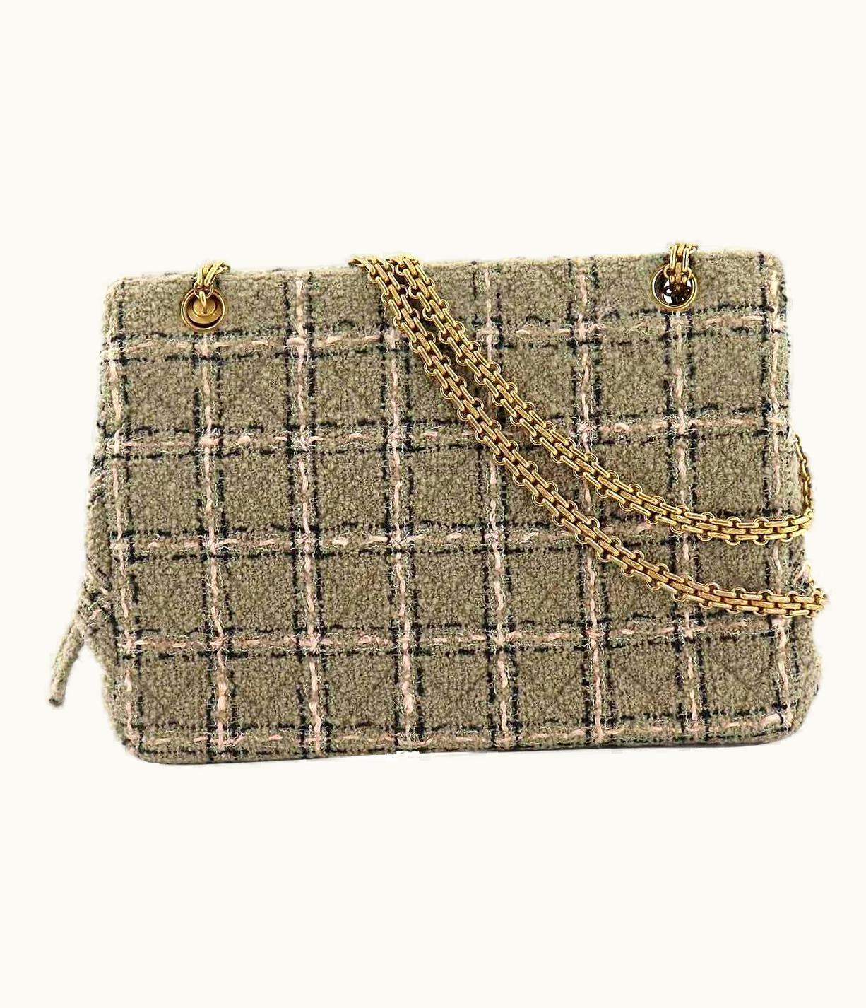 Chanel Chanel Vintage 90' Tweed Beige Classic Reissue Tote Bag