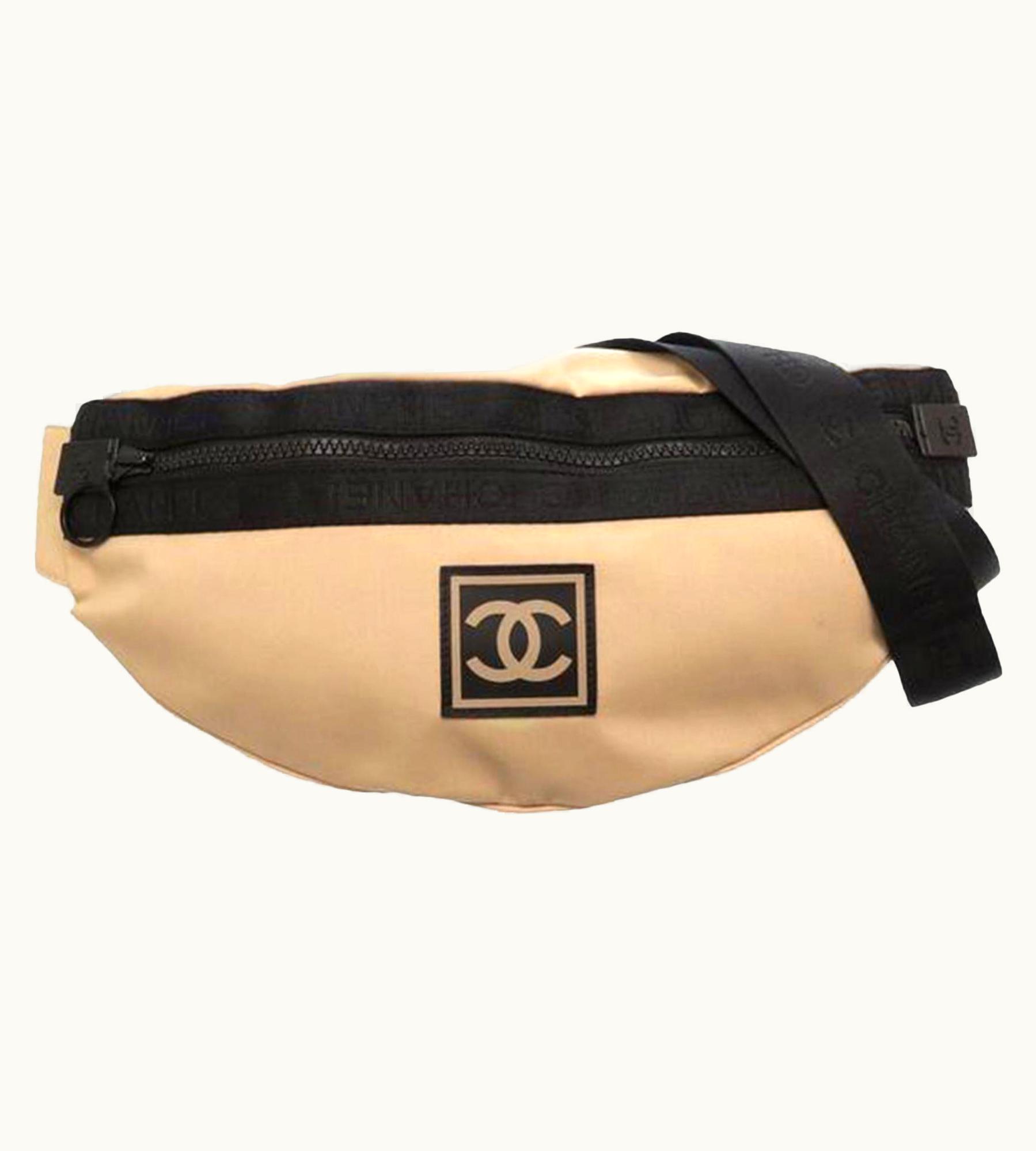 Chanel Chanel Waist Xl Sport Fanny Pack Banana Beige Nylon Cross Body Bag