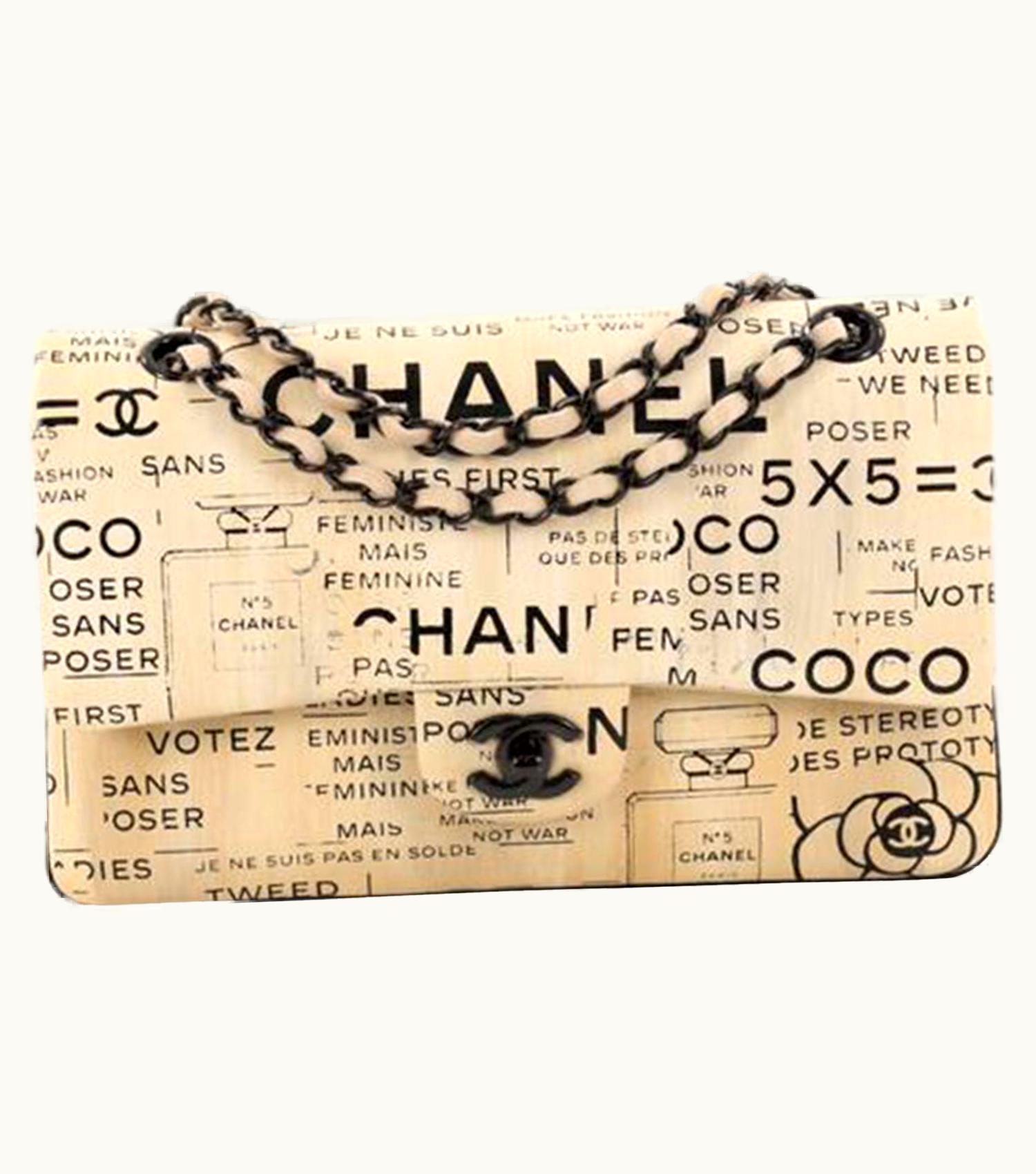 Chanel Chanel Classic Flap Graffiti Limited Edition Runway Newspaper Shoulder Bag