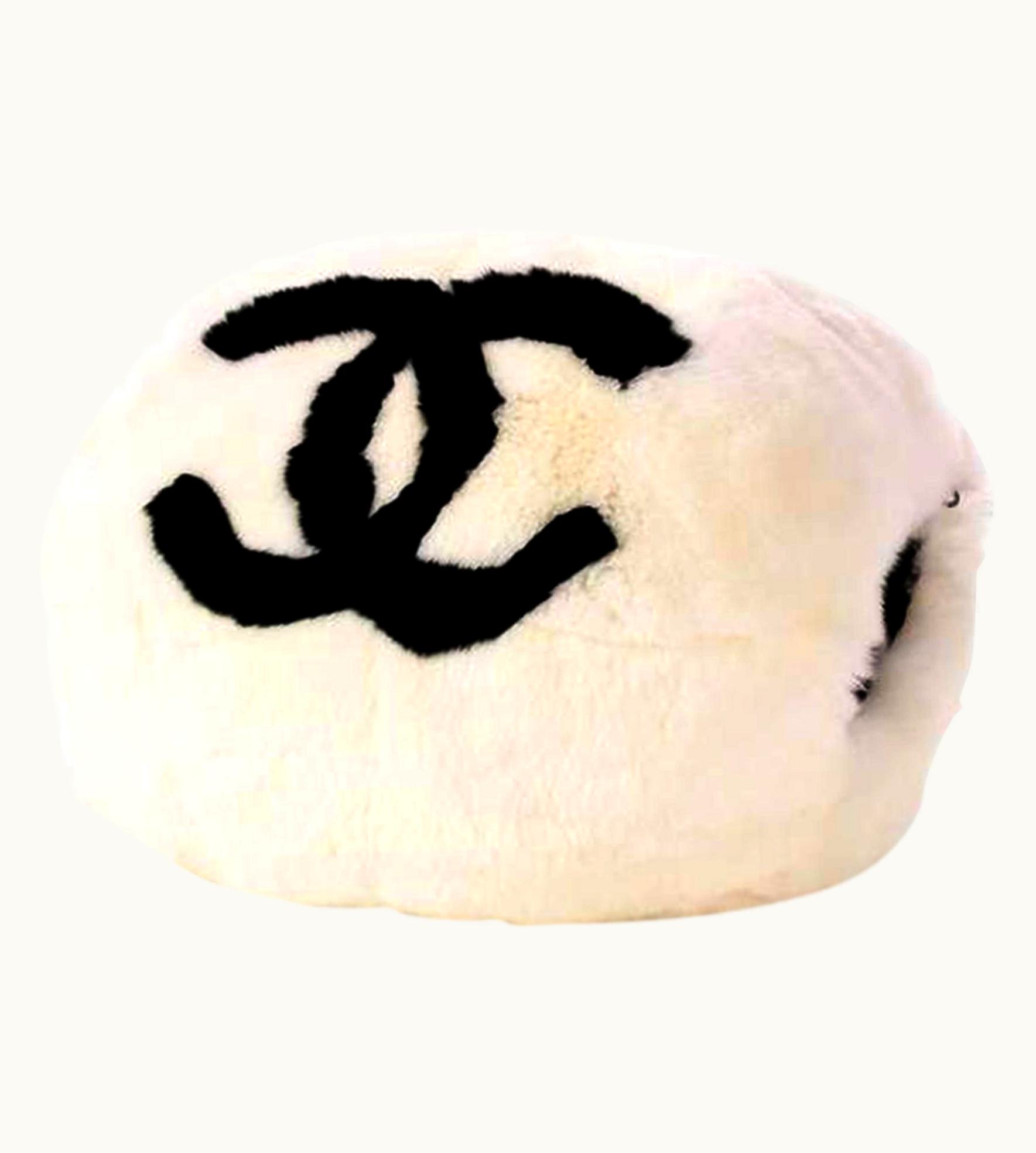 Chanel Chanel Cc Logo Muff Vintage Rare Limited Edition White Fur Satchel