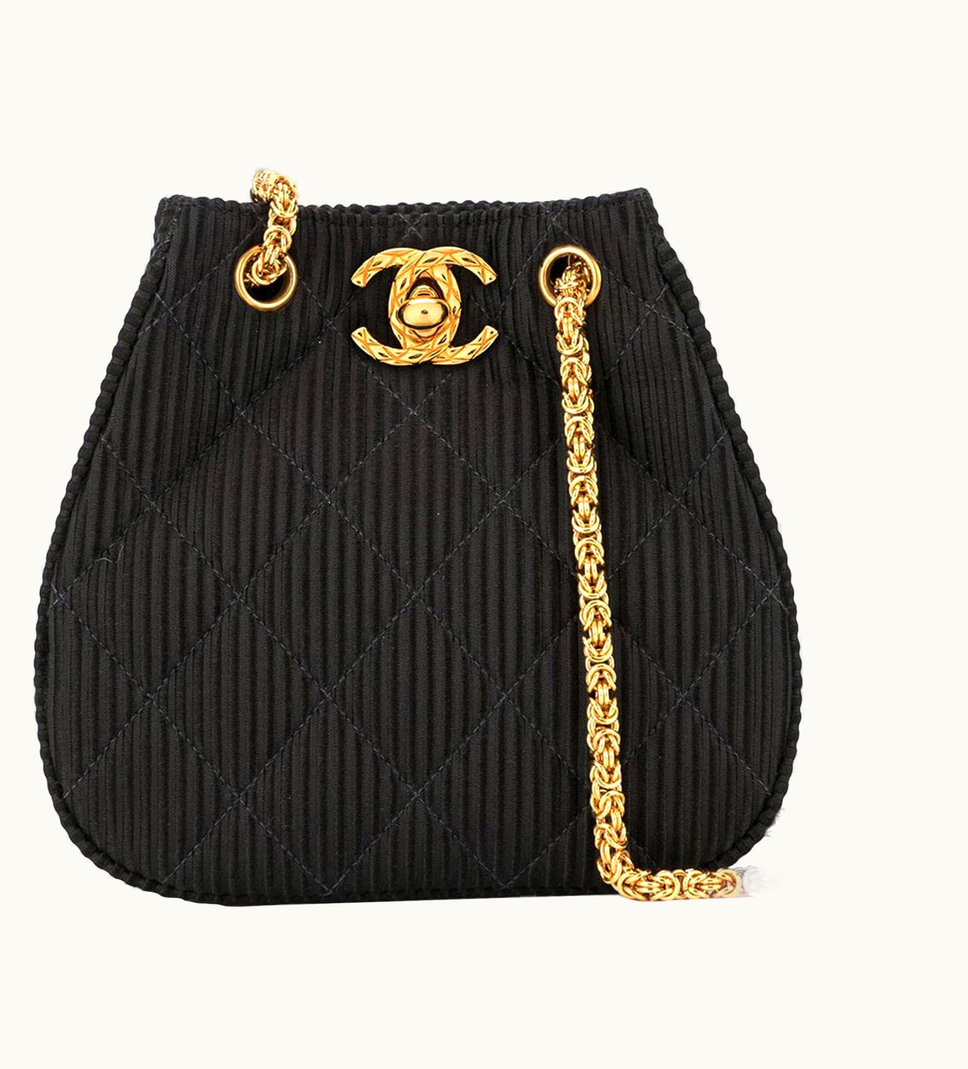 Chanel Chanel Rare Satin Silk Texturized Mini Vintage Logo Tote