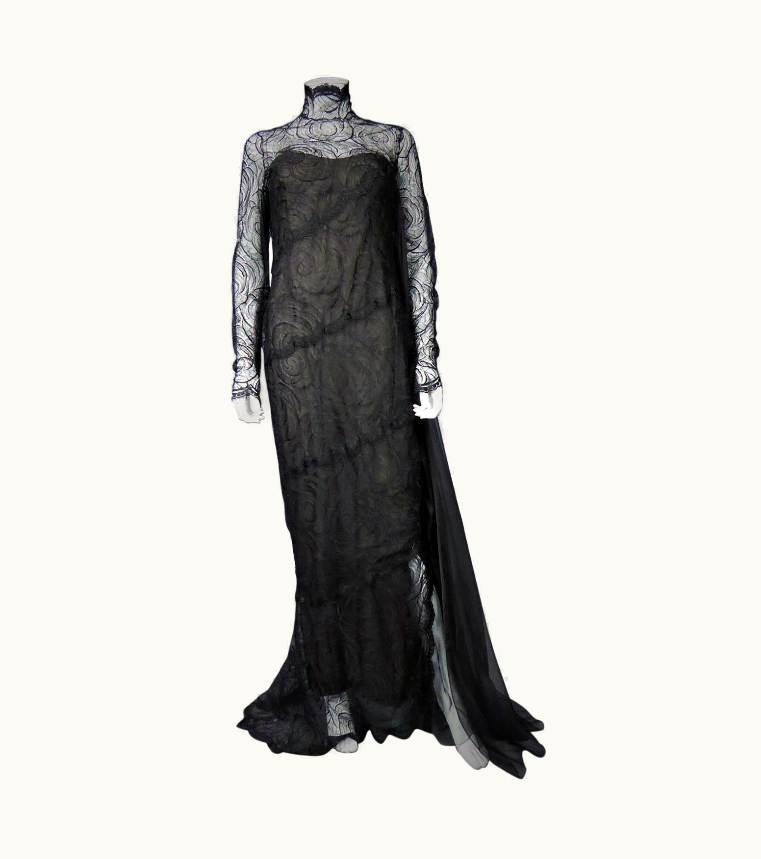 Chanel A Chanel Haute Couture Evening Dress By Karl Lagerfeld In Calais Lace Circa 1997
