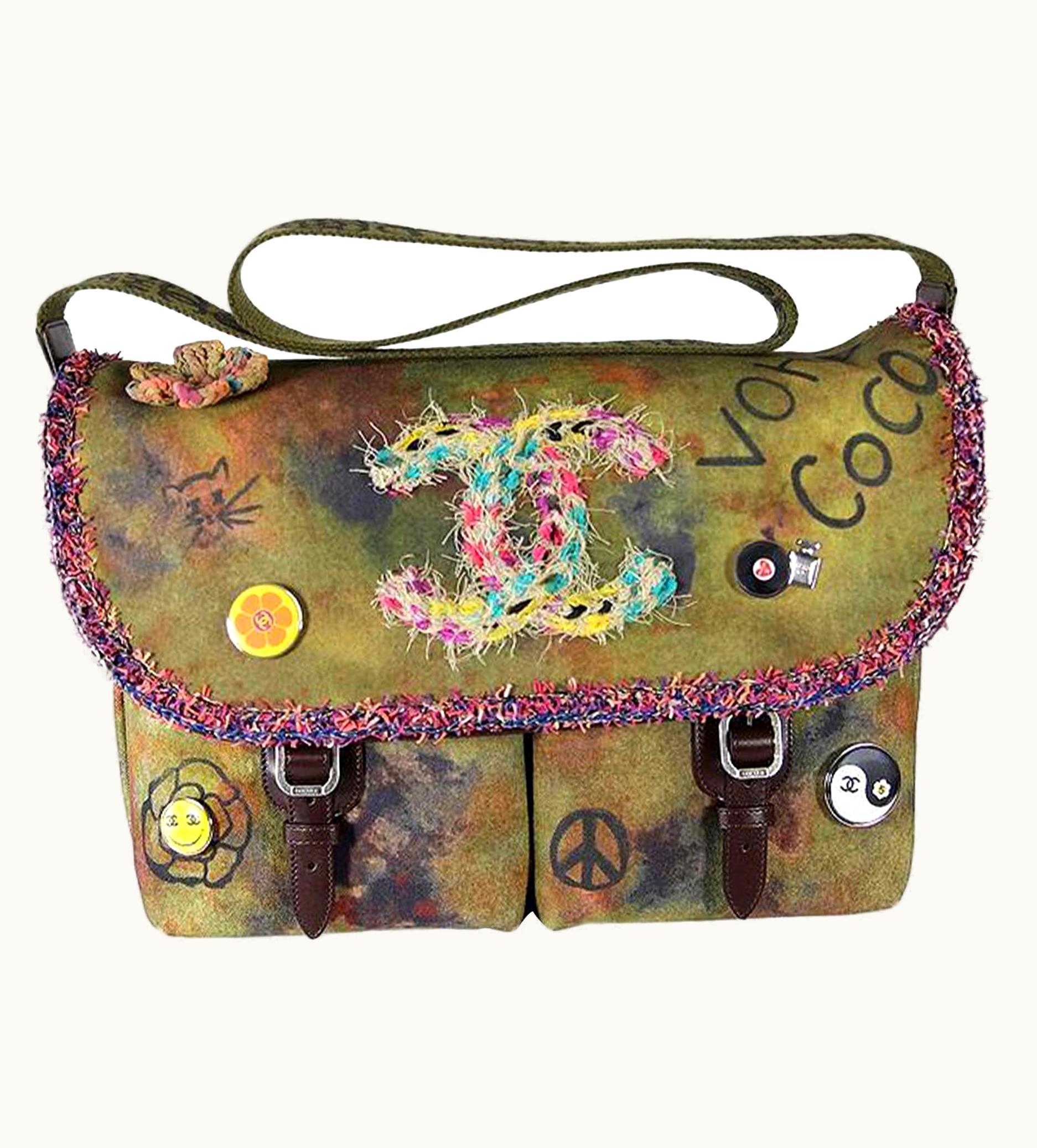 Chanel Chanel Graffiti Box 2015 On The Pavement Khaki Canvas Messenger Bag UZ0589479