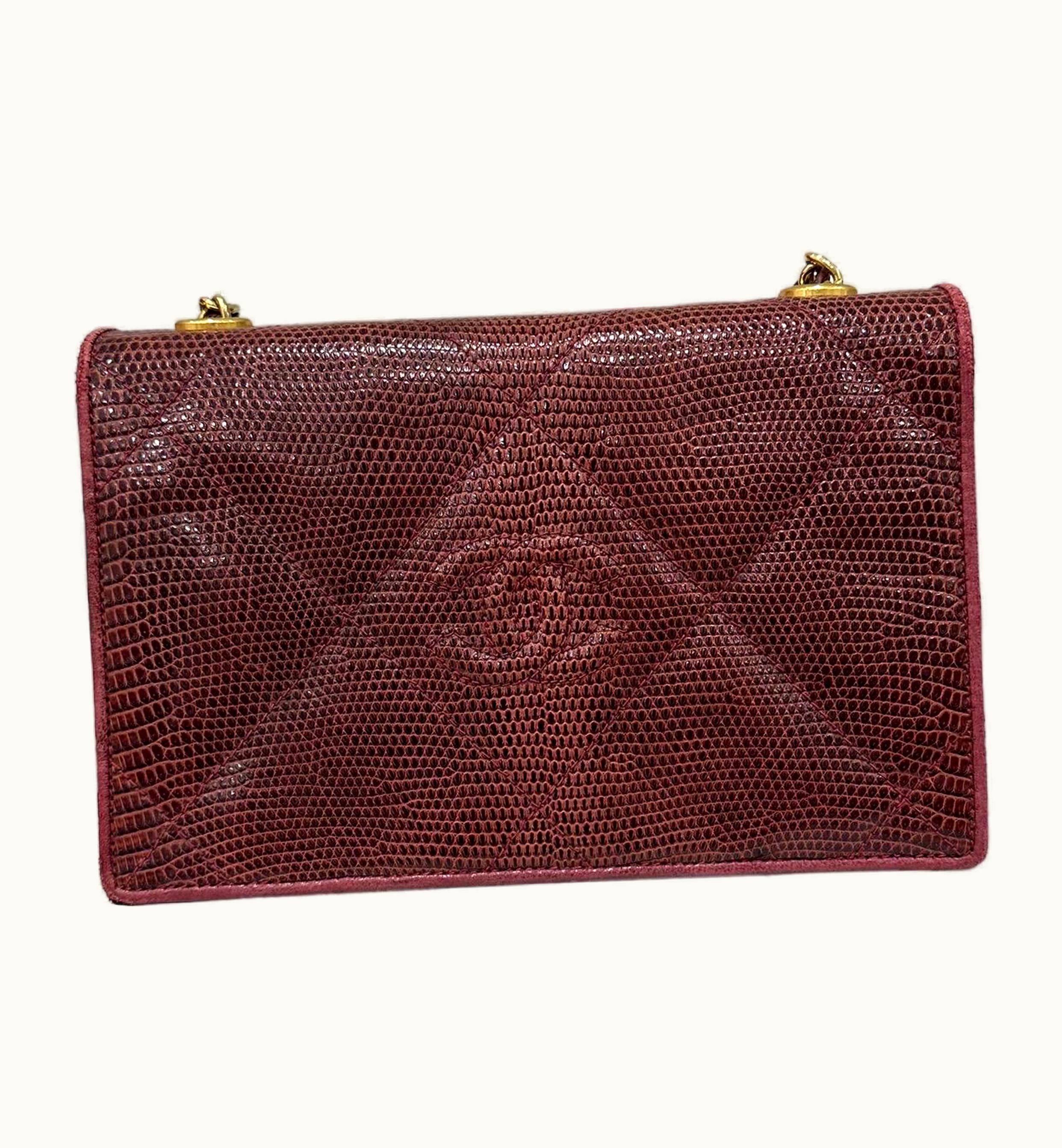 Chanel 1988 Chanel Bordeaux Leather Shoulder Vintage Bag