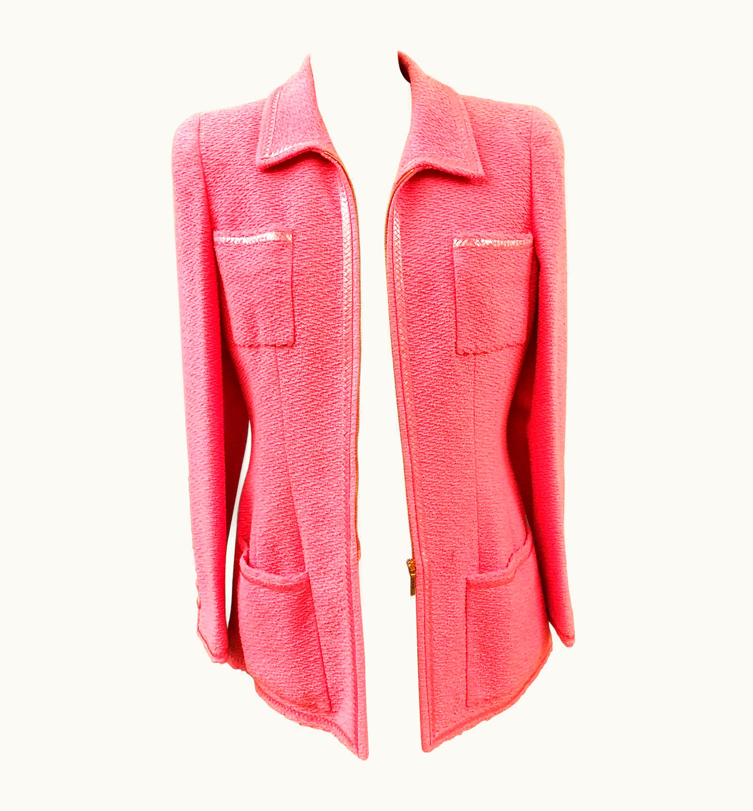 Chanel Unworn Vintage Chanel Spring 1995 Pink Tweed Jacket