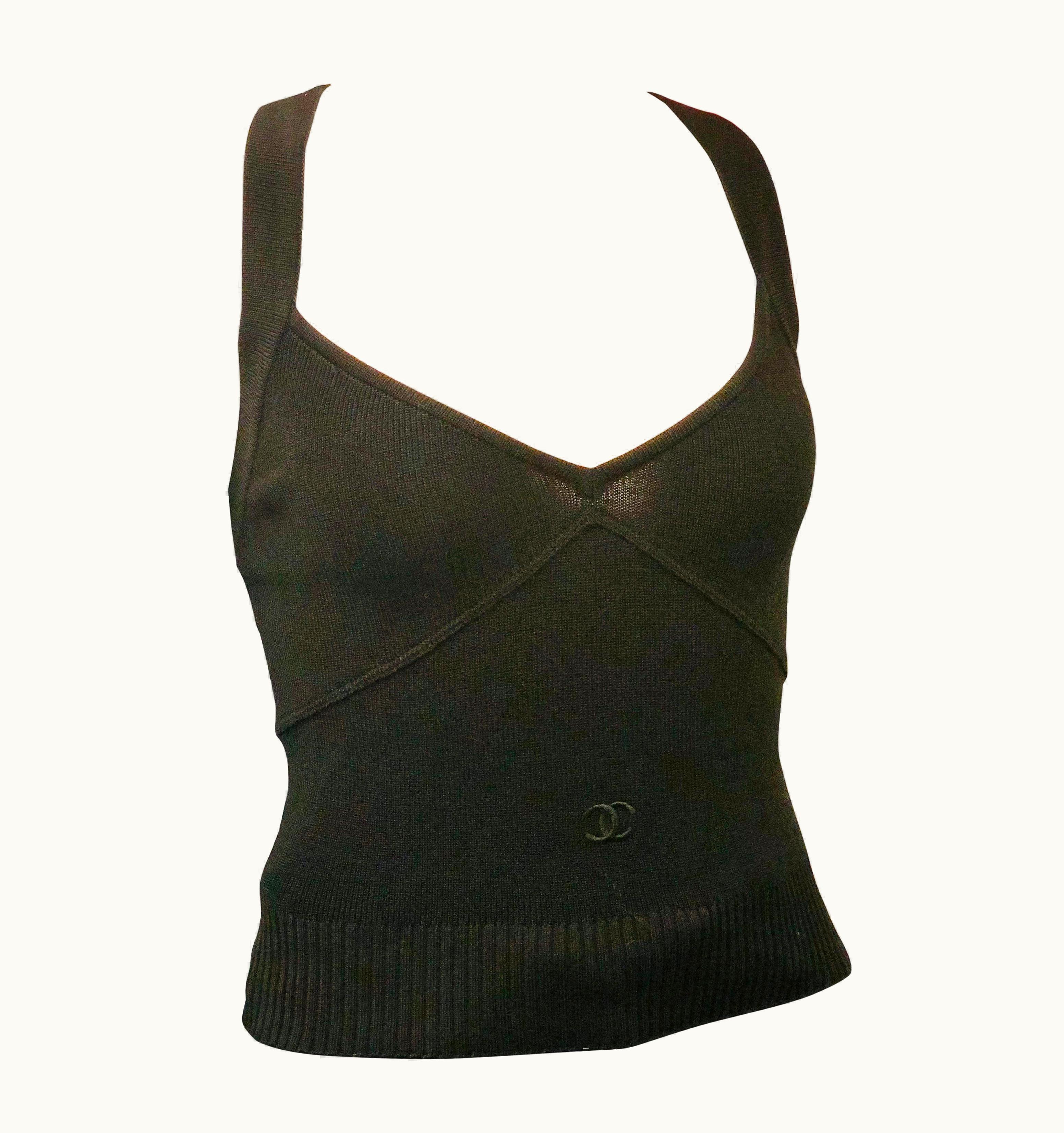 Chanel Unworn With Tag Chanel 1996 Black Tank Top