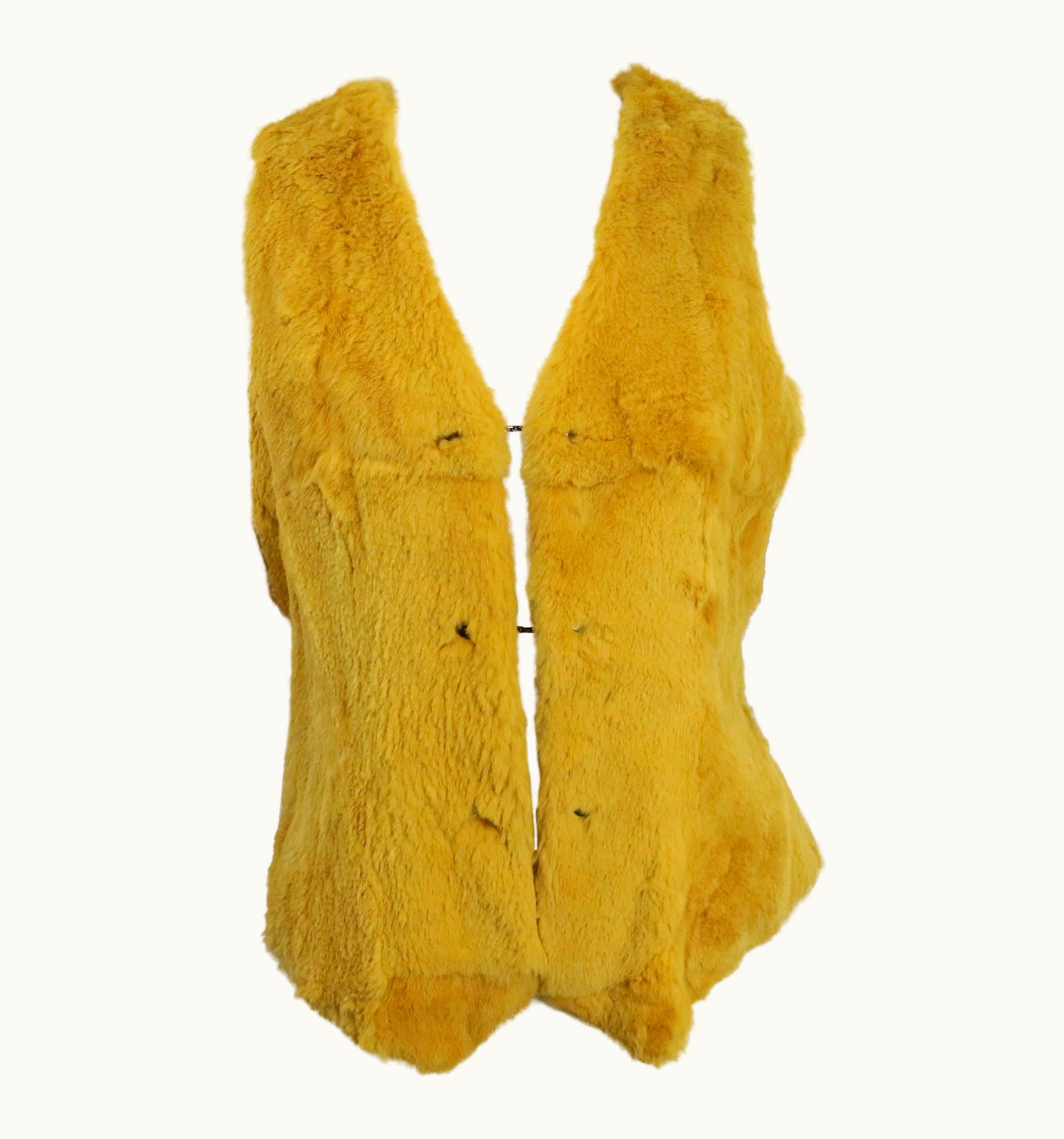 Chanel Vintage 1997 Chanel Yellow Fur Vest