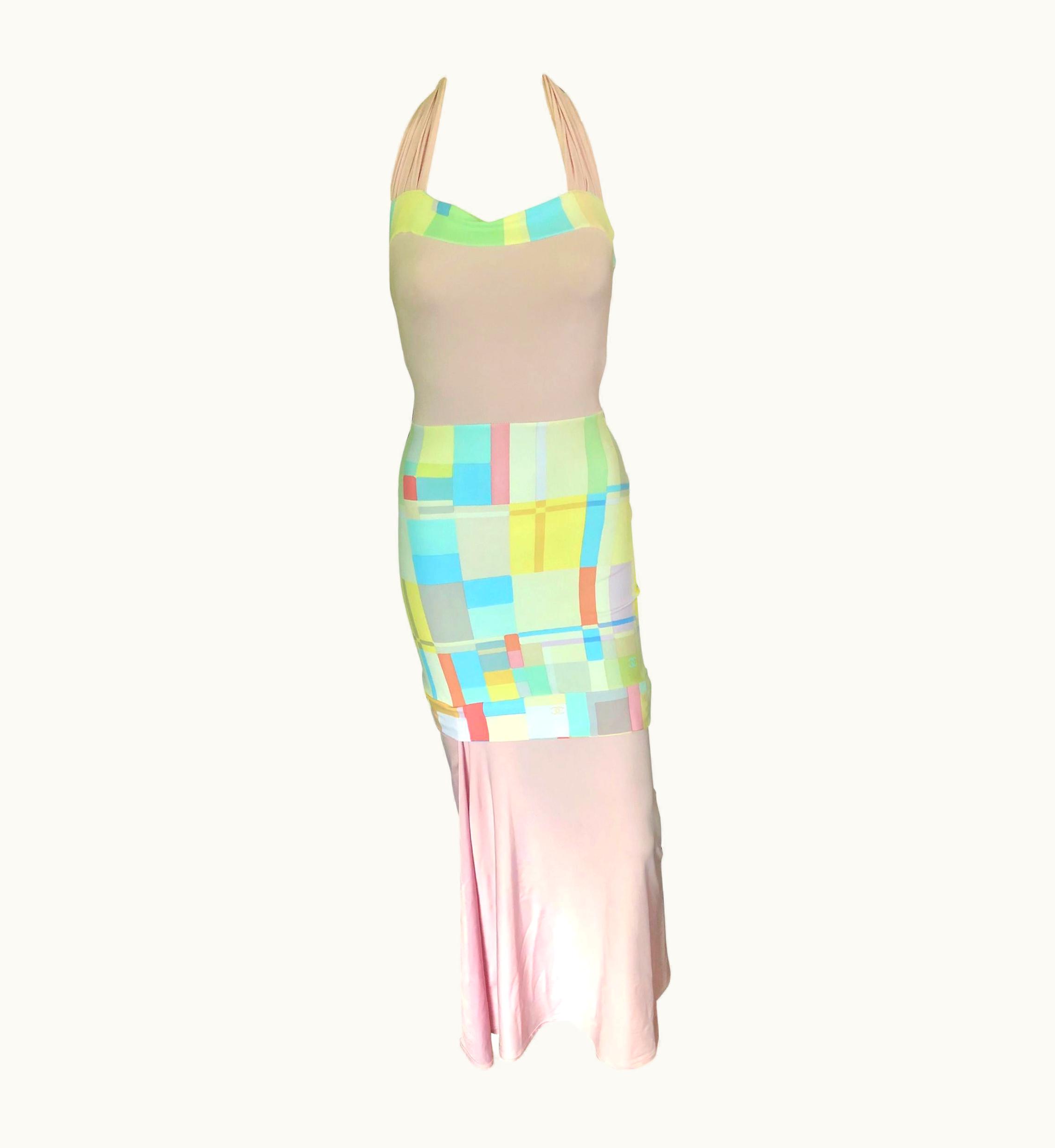 Chanel Chanel Cruise 1999 Vintage Bodycon Halter Maxi Dress
